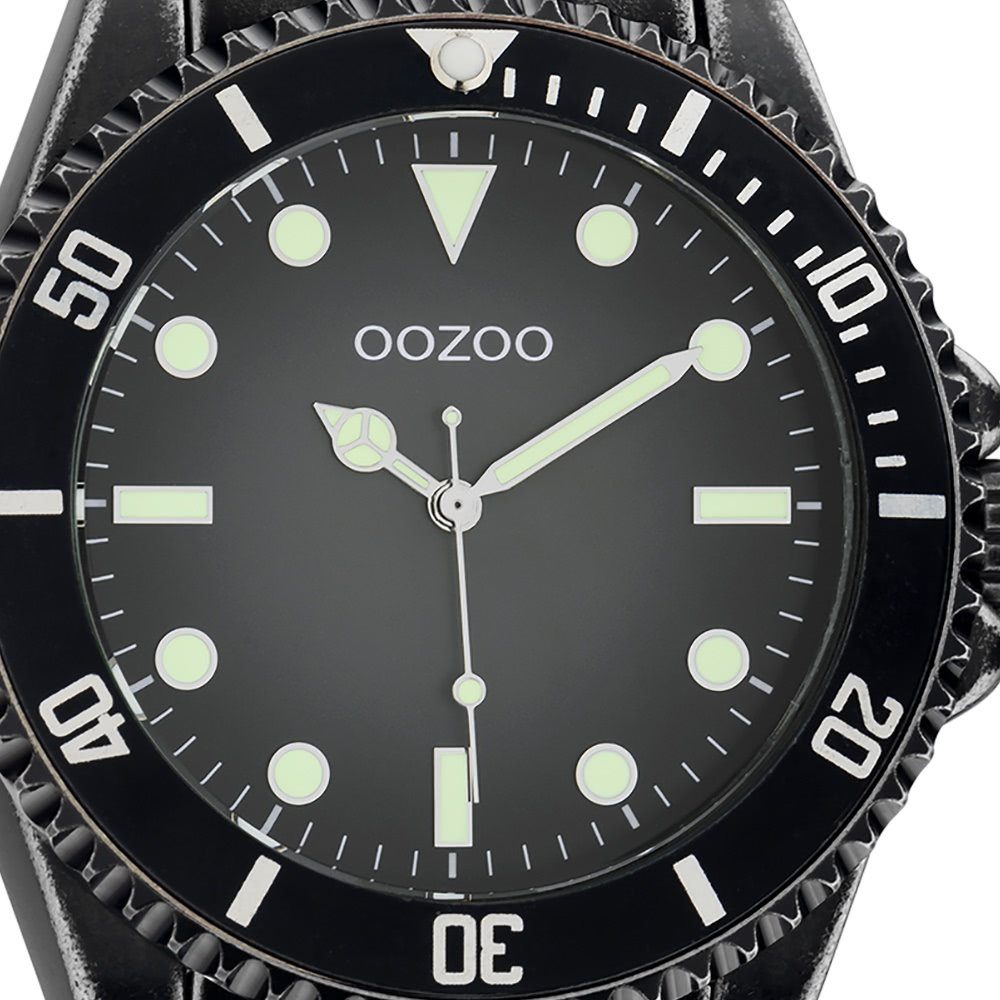 Armbanduhr Herren Quarzuhr Edelstahlarmband, 42mm) Oozoo rund, (ca. groß Casual-Style Timepieces, OOZOO Herrenuhr