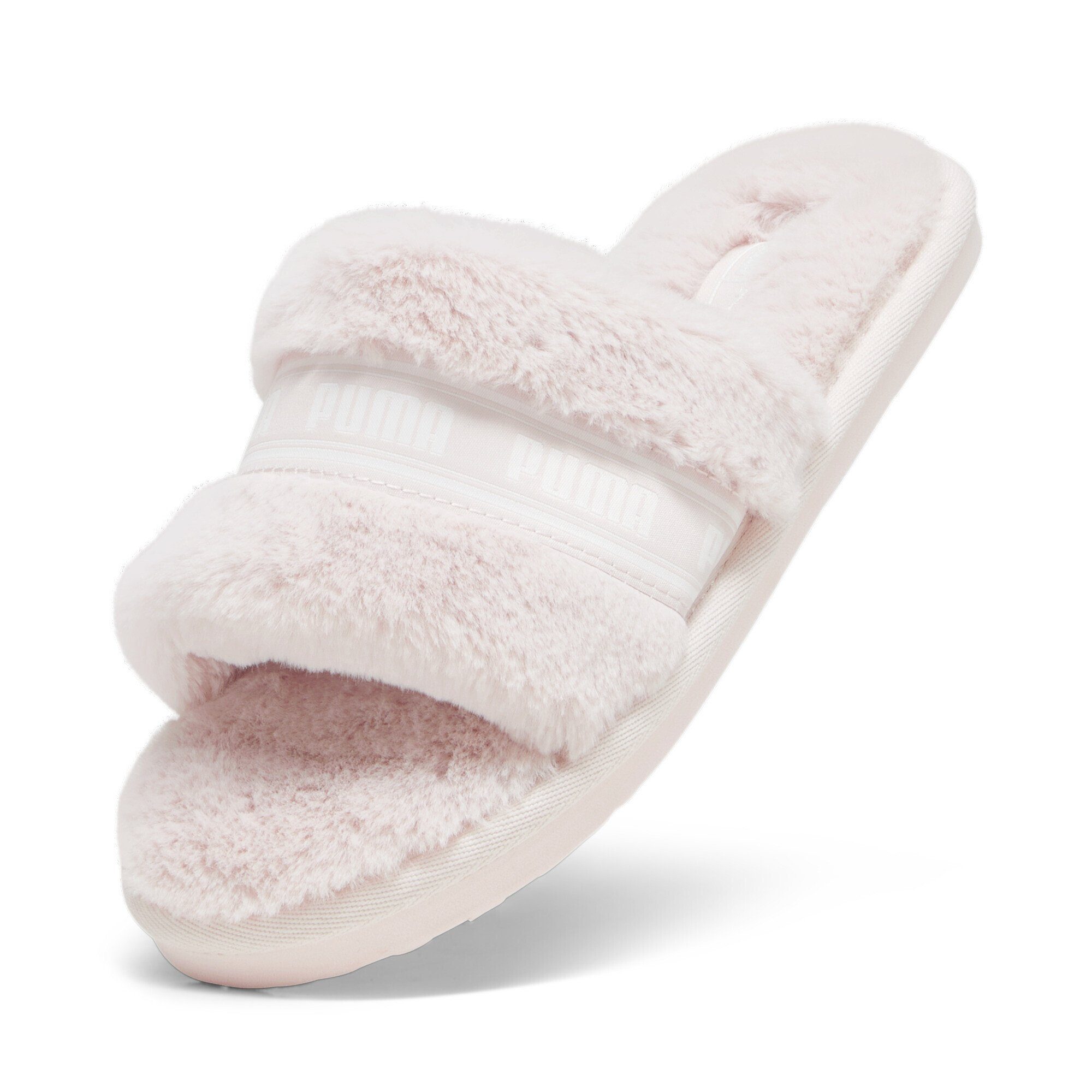 Pink Frosty PUMA Slipper Warm Fluff White Damen Pantolette