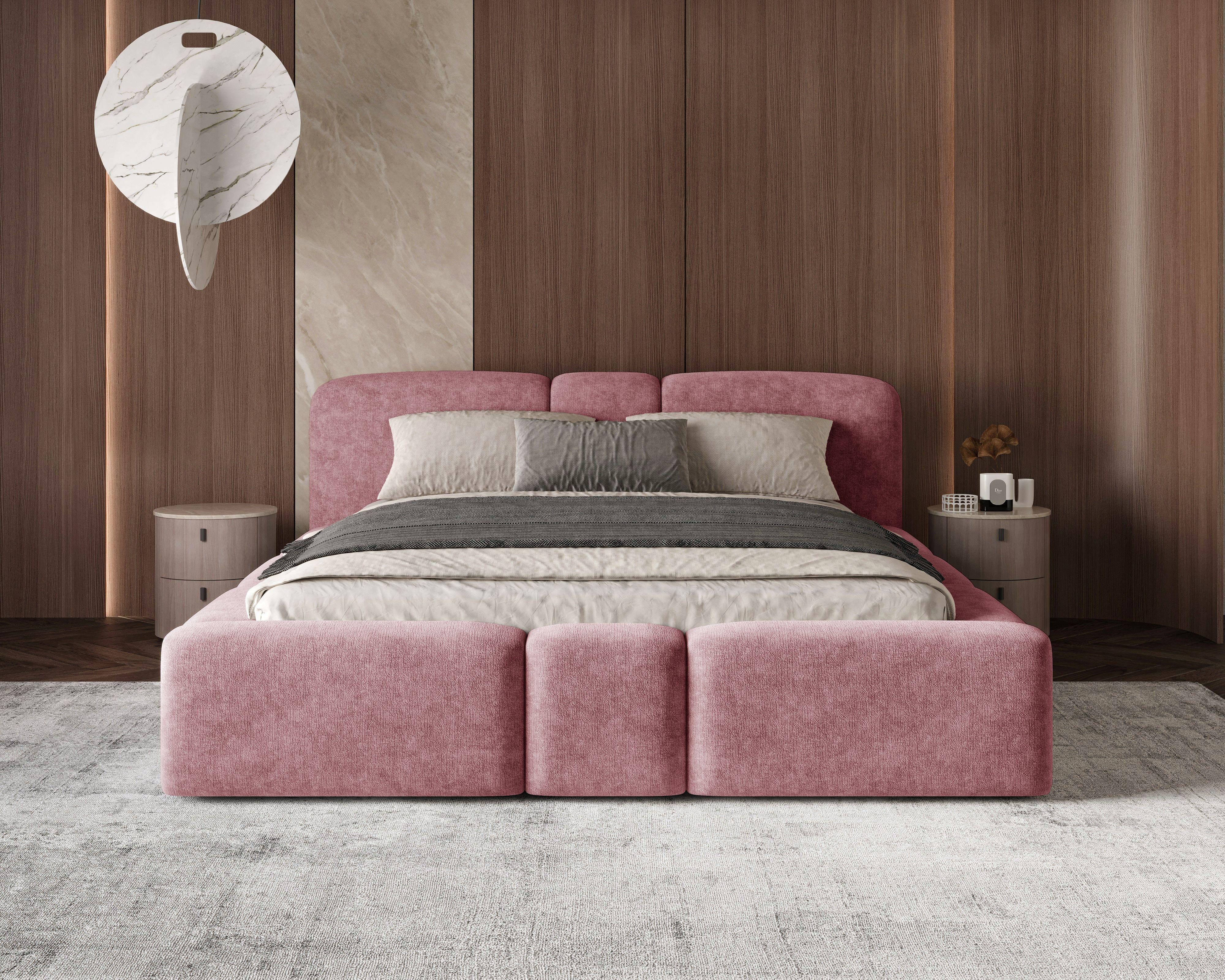 Chilly Möbel Polsterbett Designer Doppelbett mit XXL Bettkasten & Lattenrost (Boxbett ohne Matratze Metallrahmen 13 Farben, 1-tlg., 140x200 160x200 180x200 200x200cm), Gasdruckfeder Kopfteil Stauraum Doppelbett