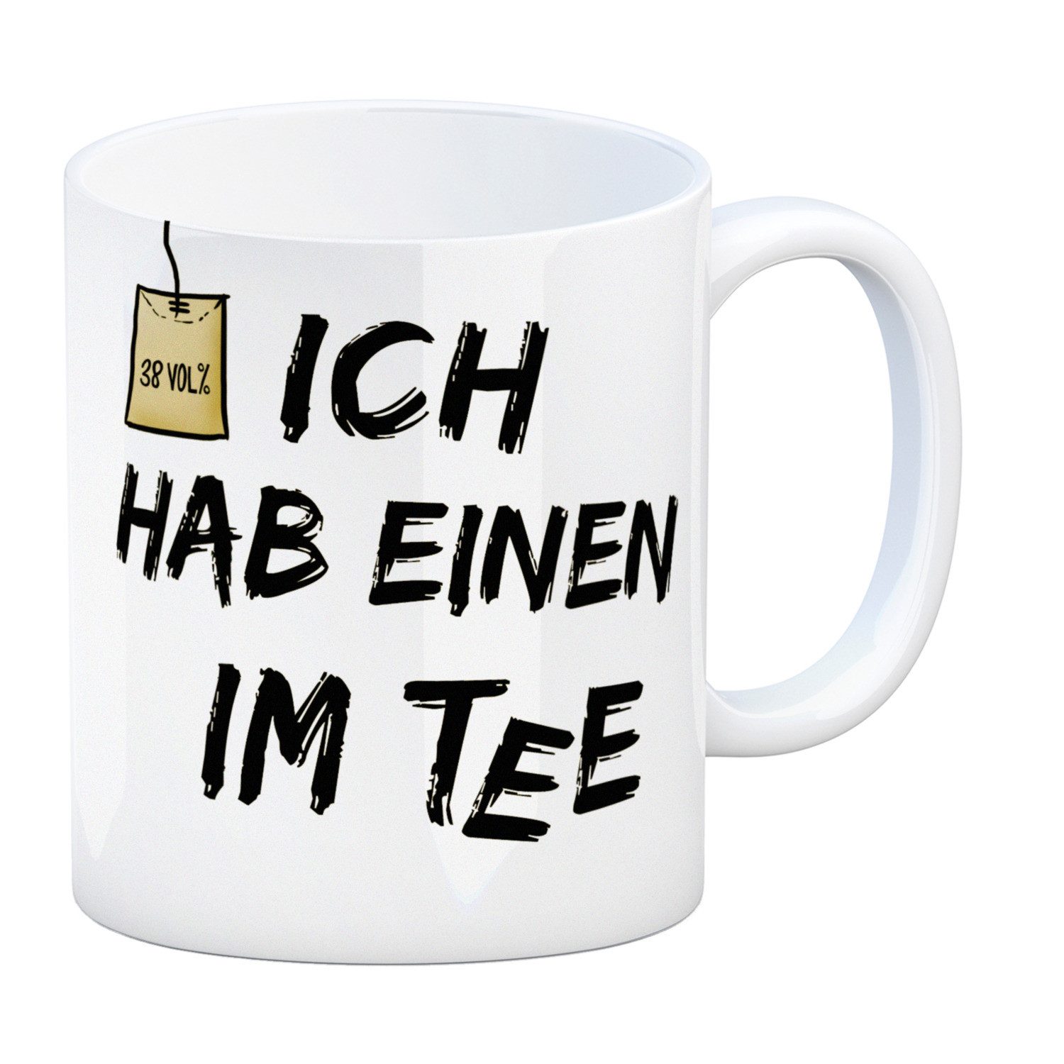Tasse Kaffeebecher mit Spruch: Ich hab einen im Tee Kaffeetasse Tasse