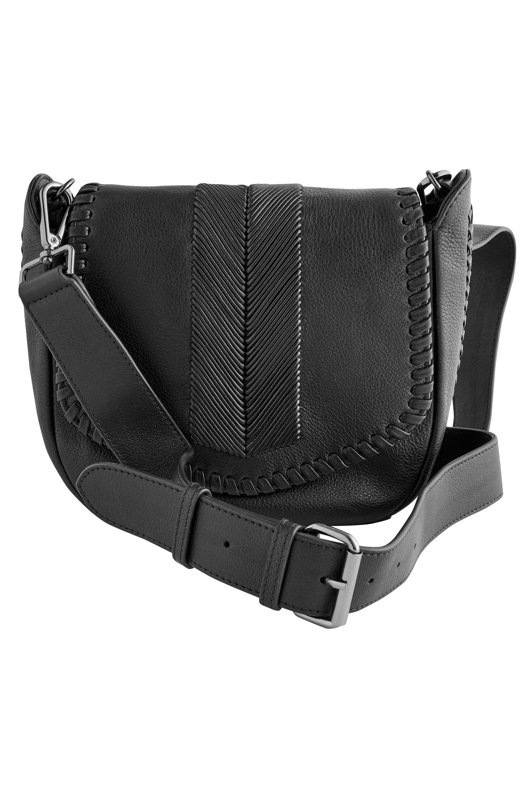 Next Umhängetasche Satteltasche aus Leder mit Überwendlingsstich (1-tlg). Reduzierter Preis € 49,50. Unverbindliche Preisempfehlung € 99,00