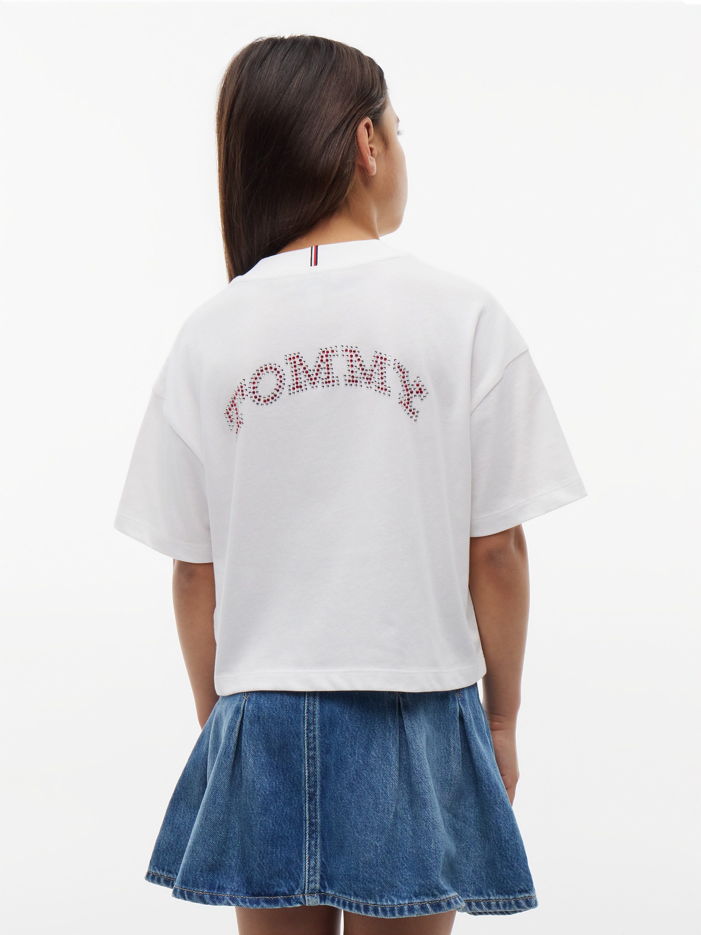 Tommy Hilfiger T-Shirt Rundhalsausschnitt, mit Glitzersteinen, Kinder bis 16 Jahre