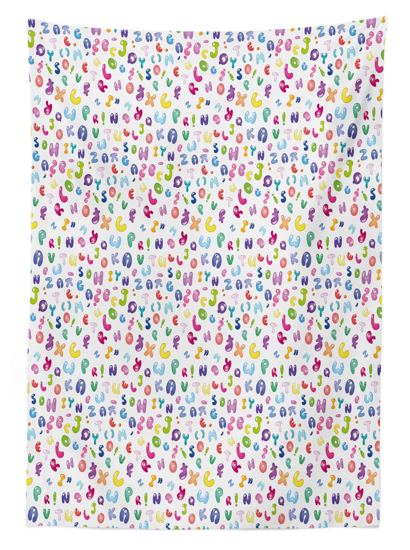 Tischdecke Blase Doodle Farben, Bereich geeignet den Fun Für Farbfest Außen Klare Letters Abakuhaus ABC Waschbar