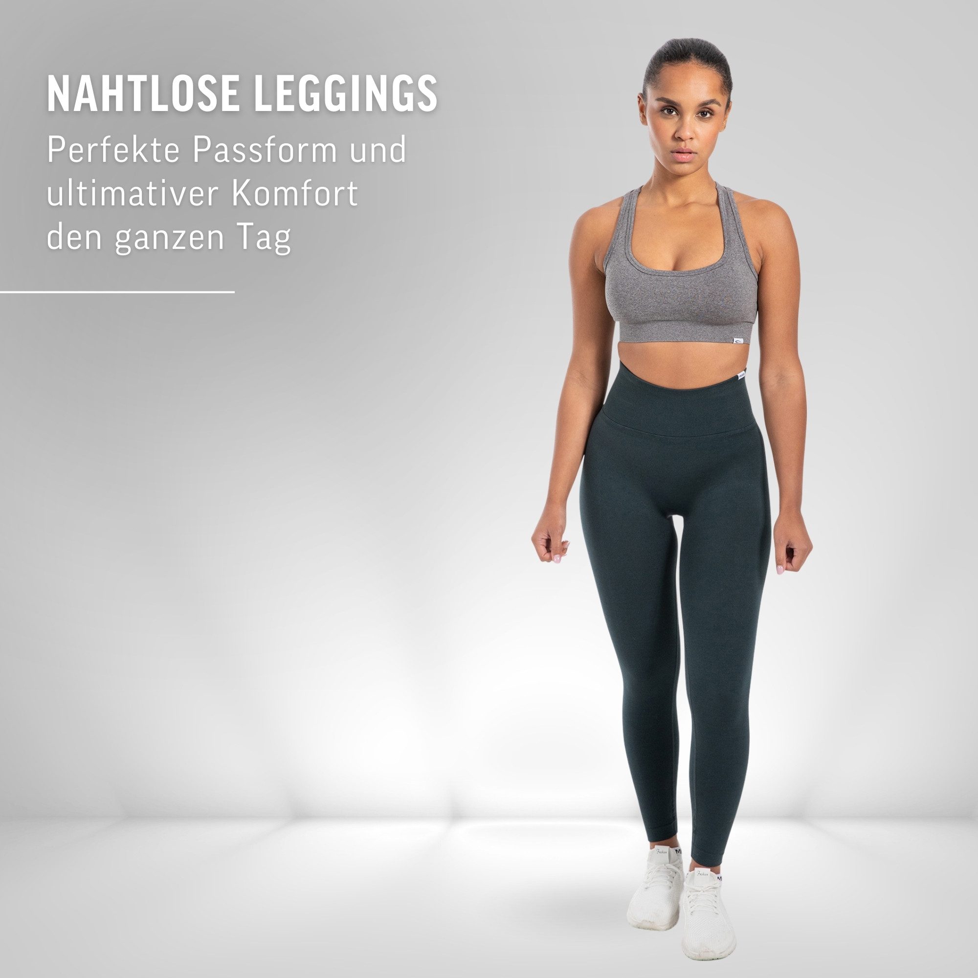 Smilodox Leggings Elin, Butt Lift Sporthose, Highwaist V-Shape Gym Leggings Shaped Fit Squatproof Seamless Trainingshose Sport Yoga Alltag