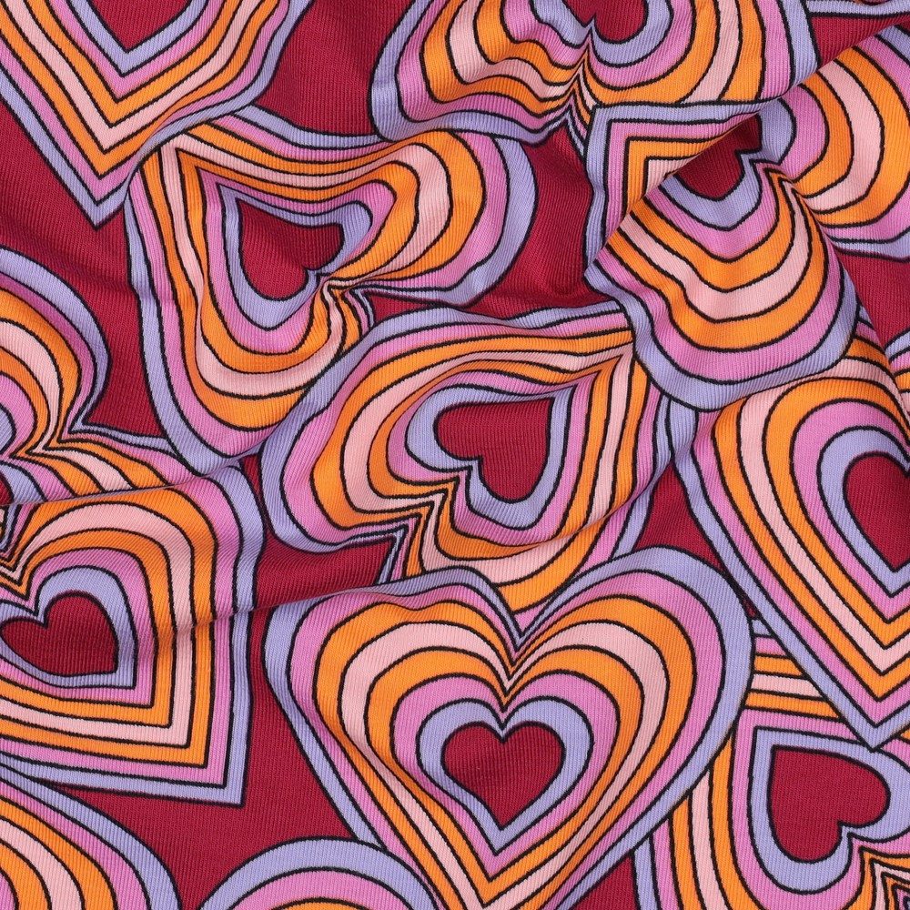 Thumbnail - MAGAM-Stoffe Stoff "Retro Herzen", Kinder Jersey Stoff OEKO-TEX Meterware ab 50cm