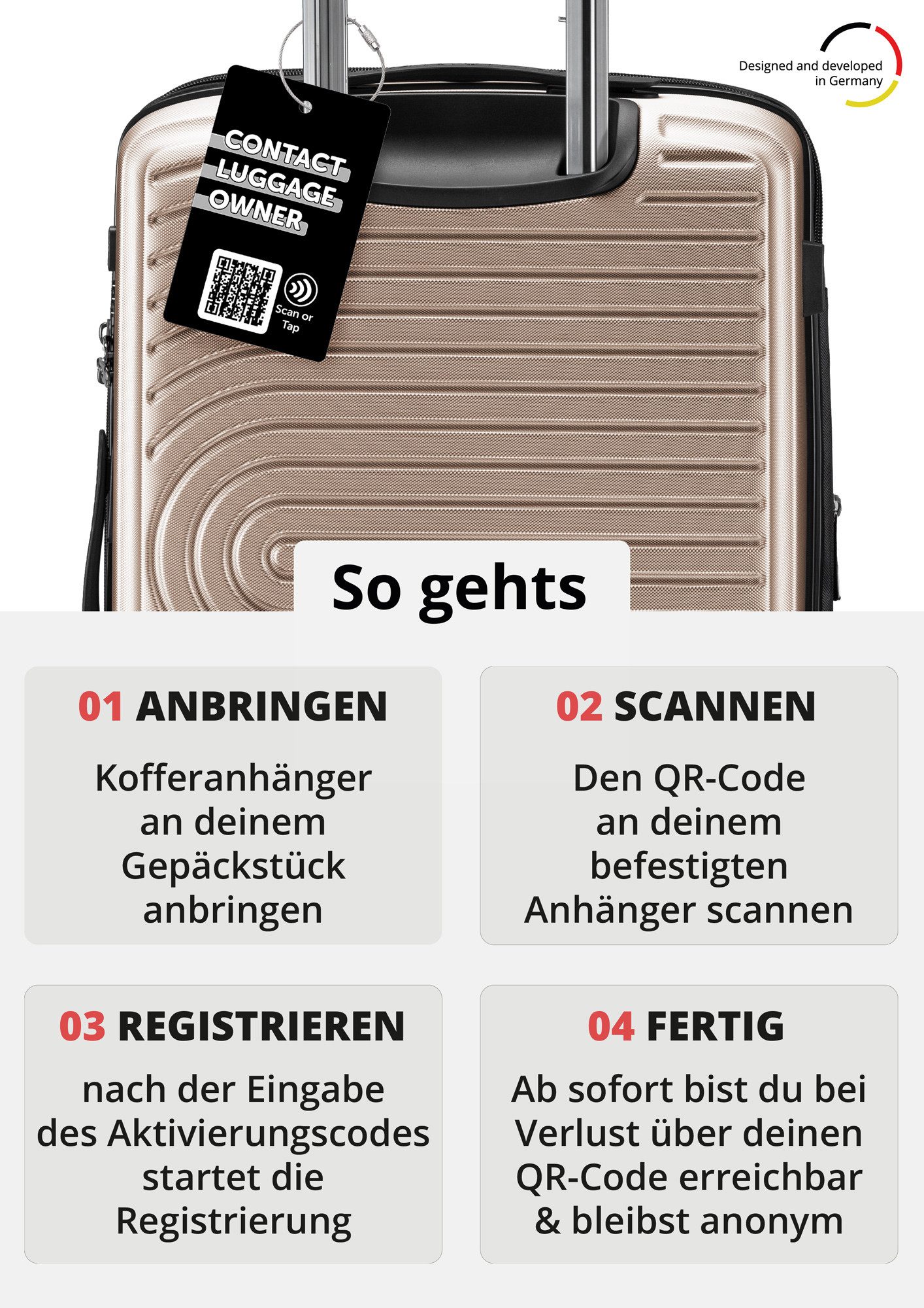Hauptstadtkoffer Handgepäckkoffer Mitte, 4 Rollen, Handgepäck Koffer 55cm, erweiterbar auf 55L, TSA