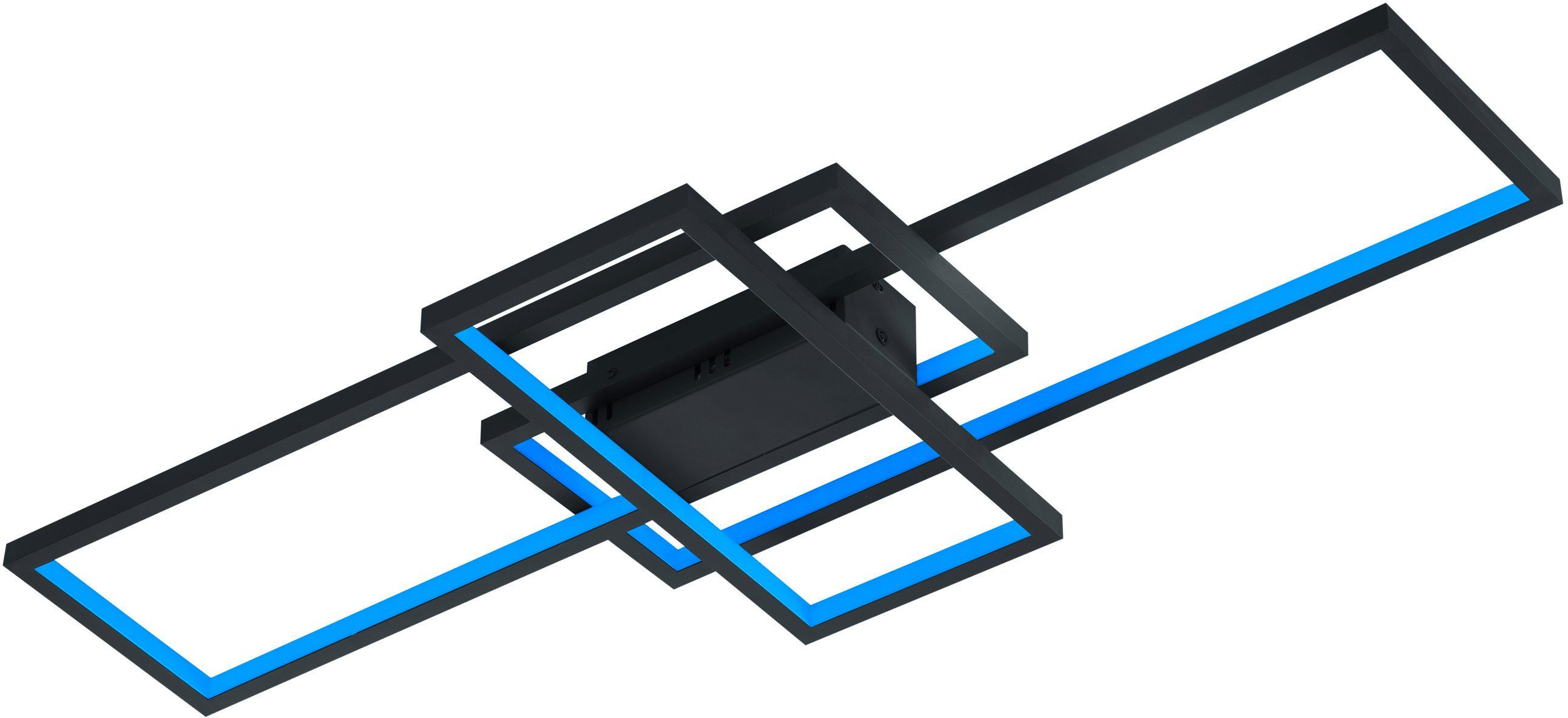 TRIO Leuchten LED Deckenleuchte Thiago, CCT - über Fernbedienung, Dimmfunktion, Farbwechsel, Leuchtdauer einstellbar, Memoryfunktion, Smart Home, Timerfunktion, mehrere Helligkeitsstufen, LED fest integriert, Farbwechsler, WiZ Smarthome RGB Deckenlampe Steuerung per App + Fernbedienung Memory