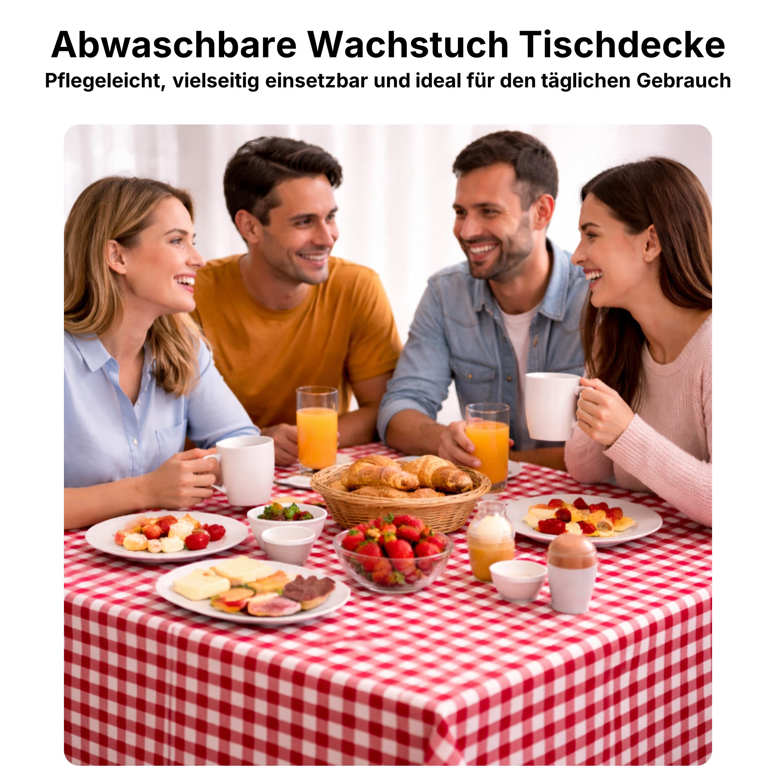 Melody Gartentischdecke Tischdecke Wachstuch Gartentischdecke karo rot abwaschbar eckig rund, fleckenabweisend