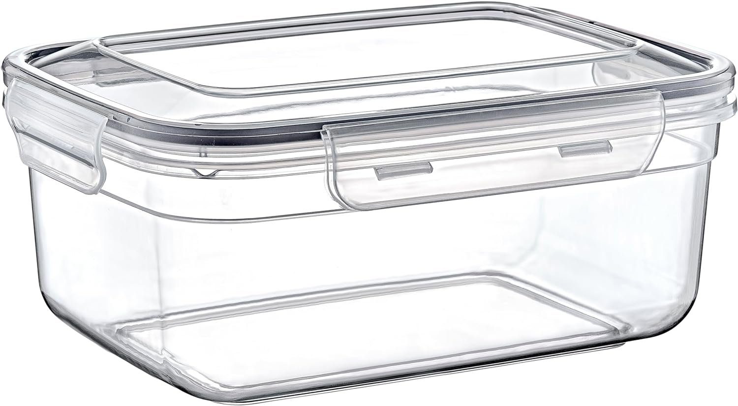 Livinja Frischhaltedose 2er Set 1,4l, Luftdicht mit Clickverschluss auslaufsicher, Kunststoff, Vorratsdosen Transparent Ideal für Lebensmittelaufbewahrung