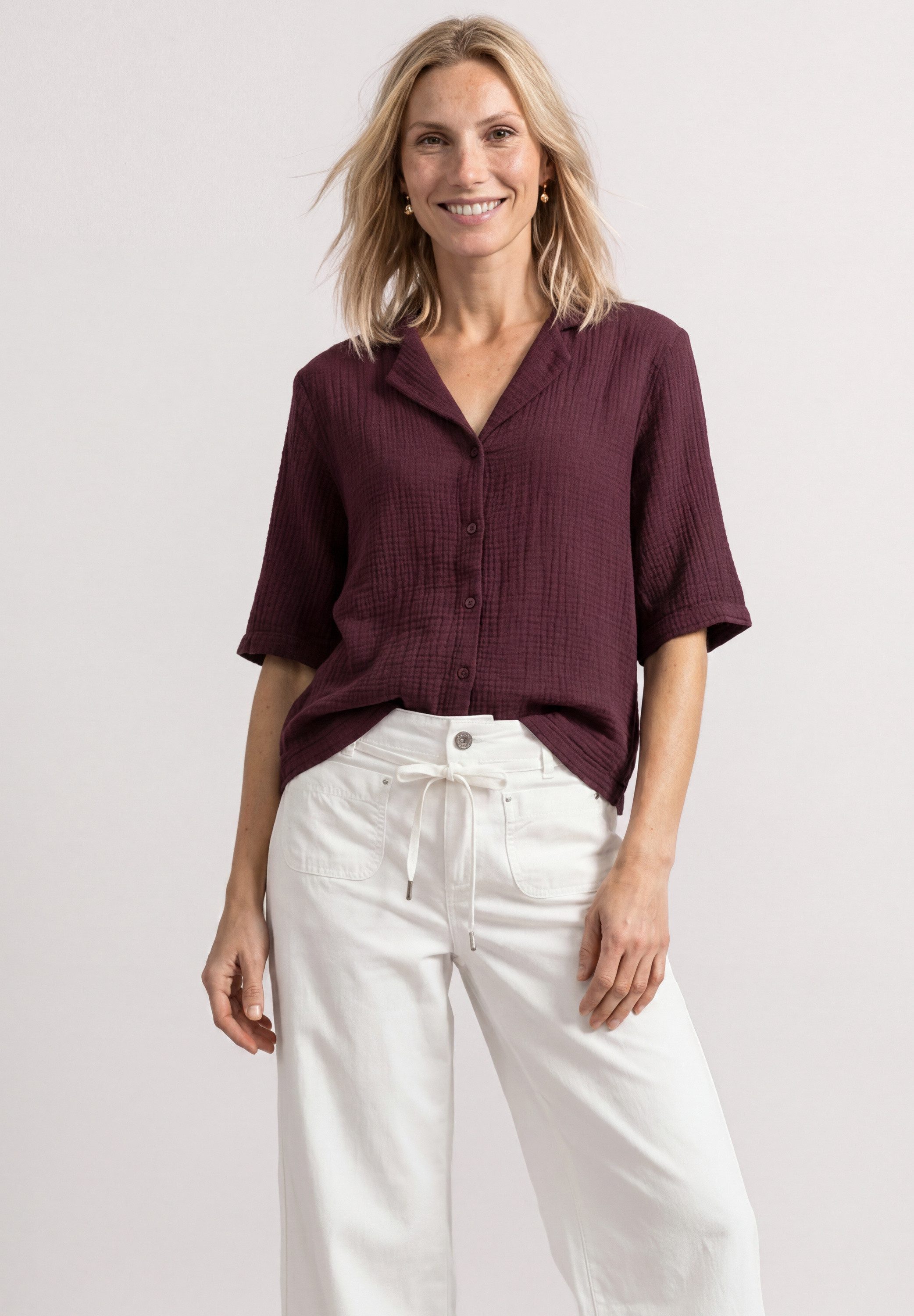 STREET ONE Hemdbluse aus reiner Baumwolle