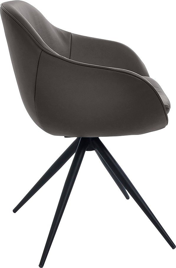& Wohnen schwarz Drehstuhl Metall Struktur Komfort K+W mit 4-Fuß Gestell Drehstuhl ZOOM, aus