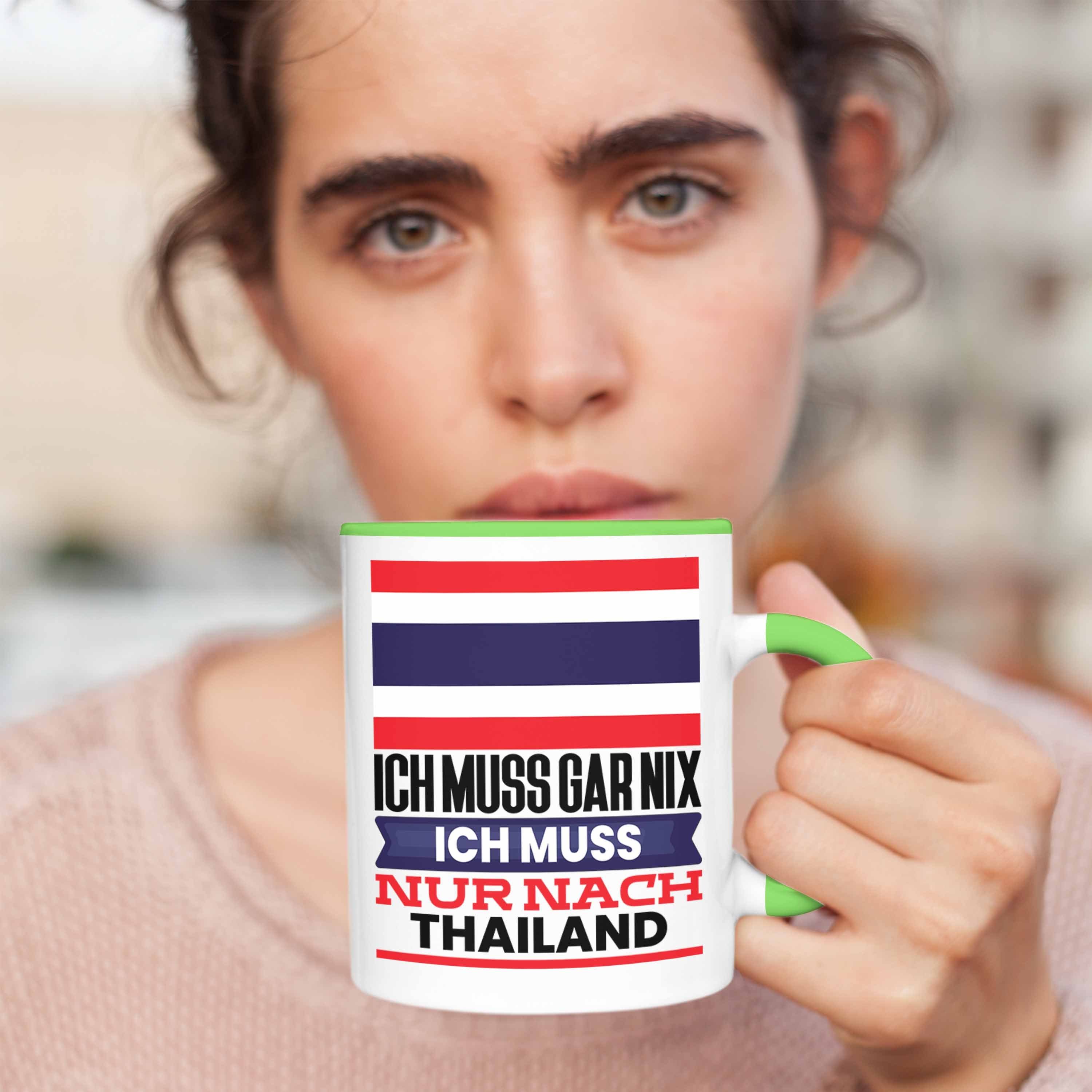 Trendation Tasse Geburtstag Geschenk für Urlaub Thailänder Tasse Thailand Geschenkidee Grün