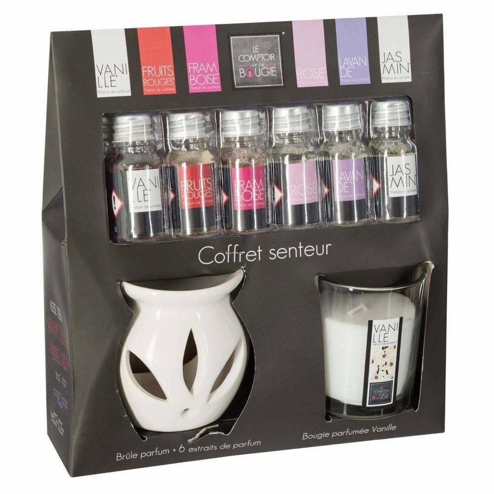 Atmosphera Créateur d'intérieur Duftkerze Duftlampen mit 6 Ölen und Dekokerze mit Vanilleduft (Raumduft, Dekokerze), Duftlampe mit 6 Aromaölen und Duftkerze