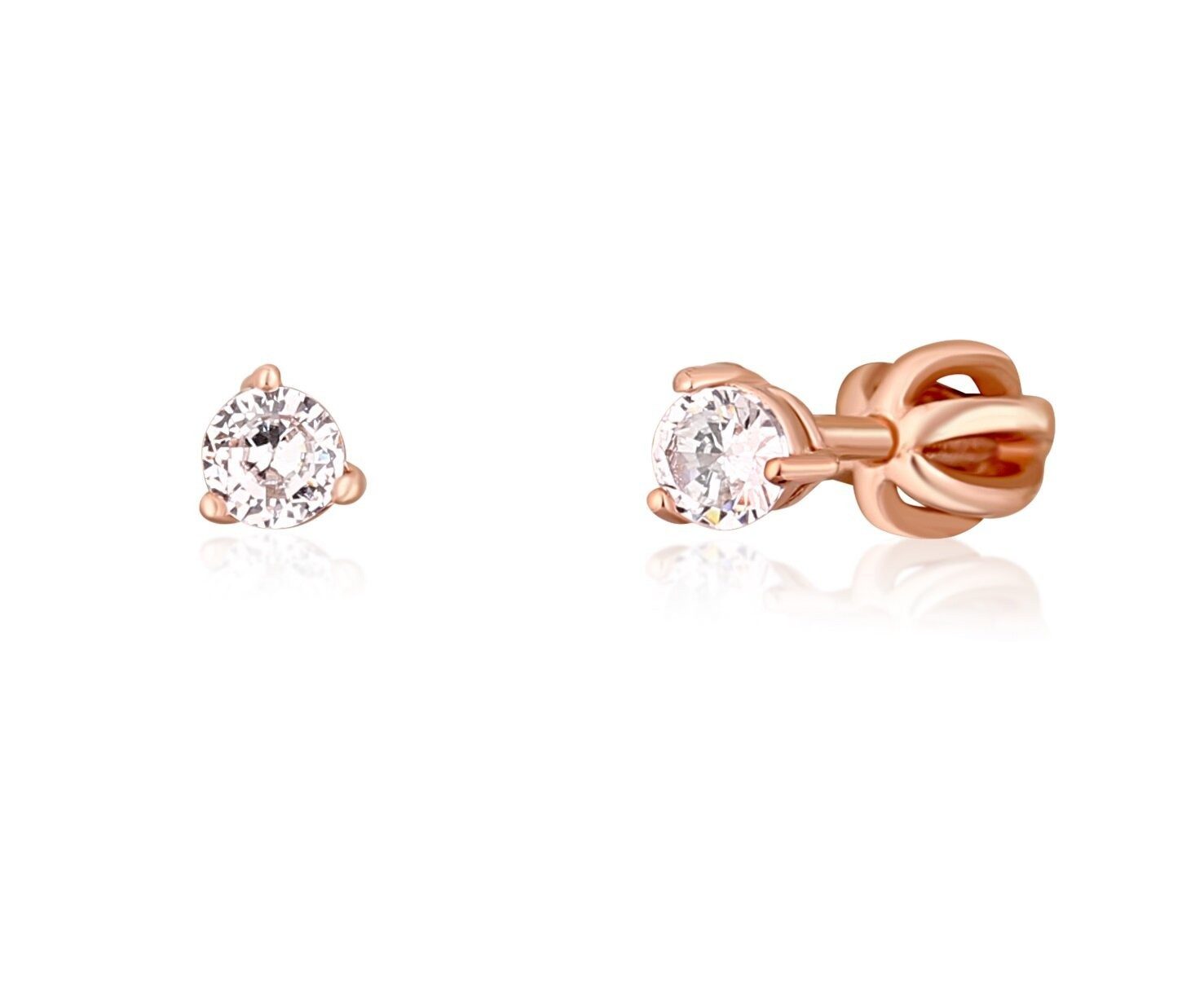 JVD Paar Ohrstecker Charming bronze stud earrings with zircons