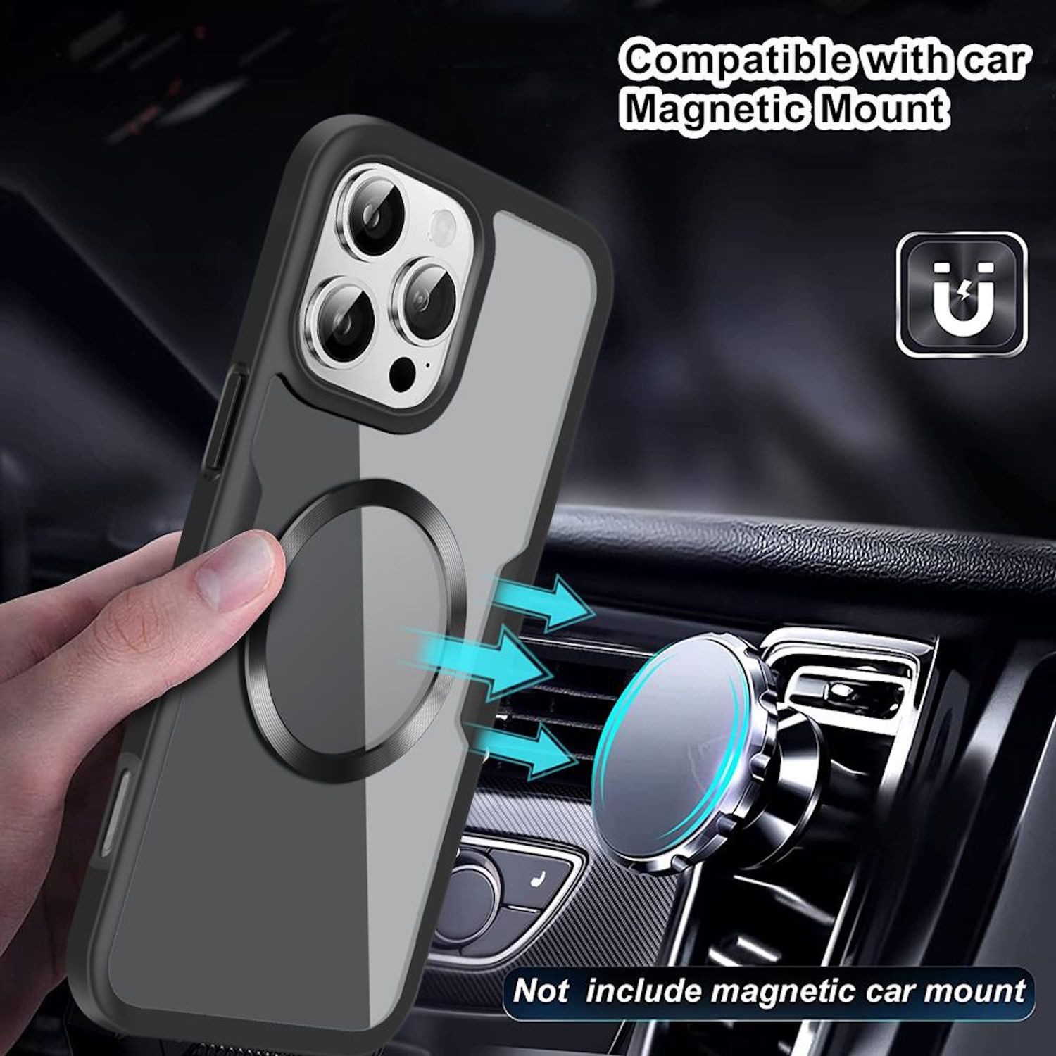 Wigento Handyhülle Für Apple iPhone 17 Pro Max MagSafe Full Body Acryl TPU Hülle Blau, MagSafe 360 Grad Schutz Schutz Hülle – Bild 5 von 5