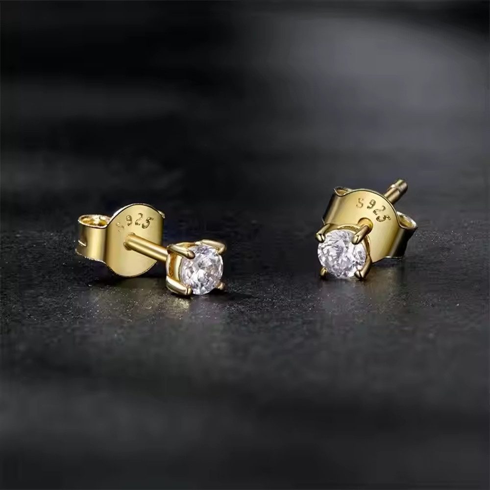 Runde Perlé Paar Ohrstecker Moissanite Ohrstecker günstig online kaufen