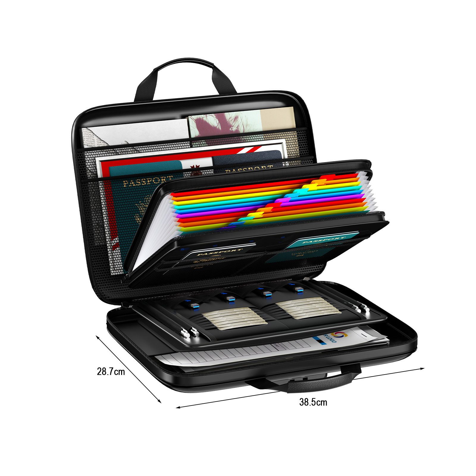 FireMat Dokumententasche Hartschale Aktentasche, Dokumententasche, Laptop Tasche, A4 Koffer – Bild 5 von 5