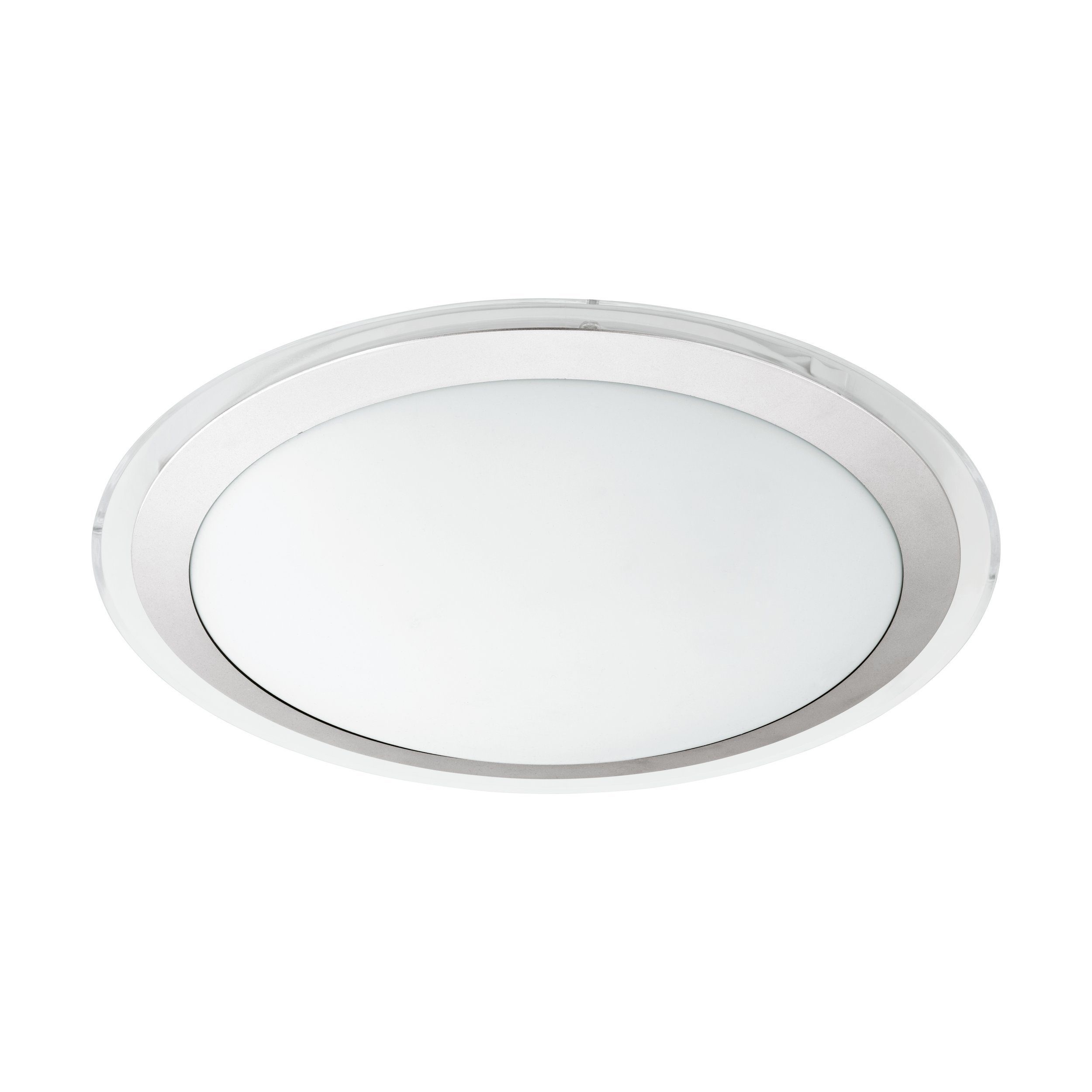 EGLO LED Deckenleuchte Competa 1, Leuchtmittel inklusive, Deckenleuchte, Deckenlampe, Wohnzimmerlampe, Silber, weiß, Ø43, 5 cm