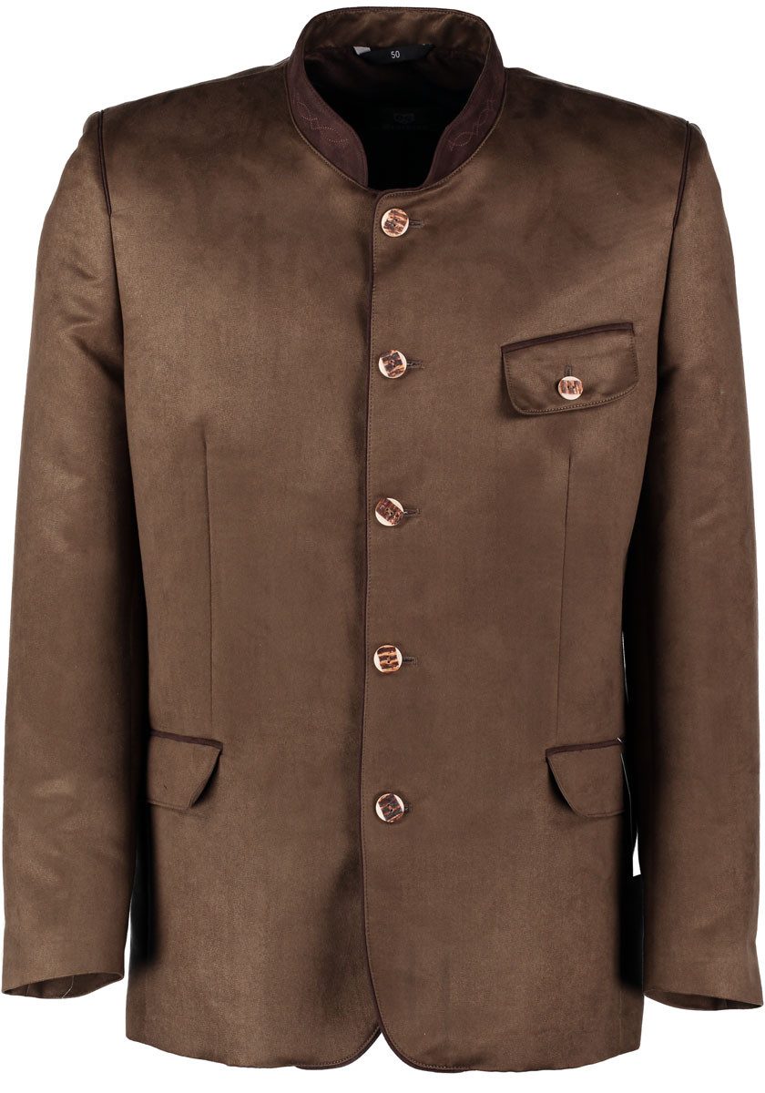 OS Trachten Trachtenjanker Bravi Janker Trachtensakko mit Stehkragen mit Stickerei