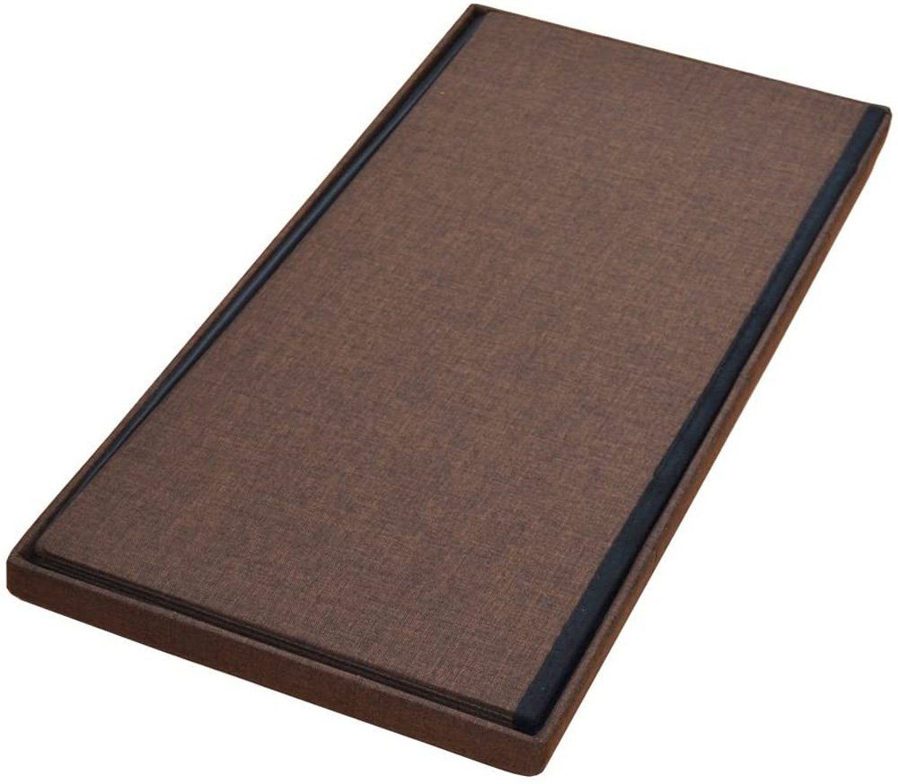 style home Sitzhocker Sitzbank mit Stauraum faltbare Füßbank (Sitztruhe aus Leinen, 76 x 38 x 38 cm Dunkelbraun), gepolstert Sitzbank Fußhocker, für Wohnzimmer  – Bild 5 von 5