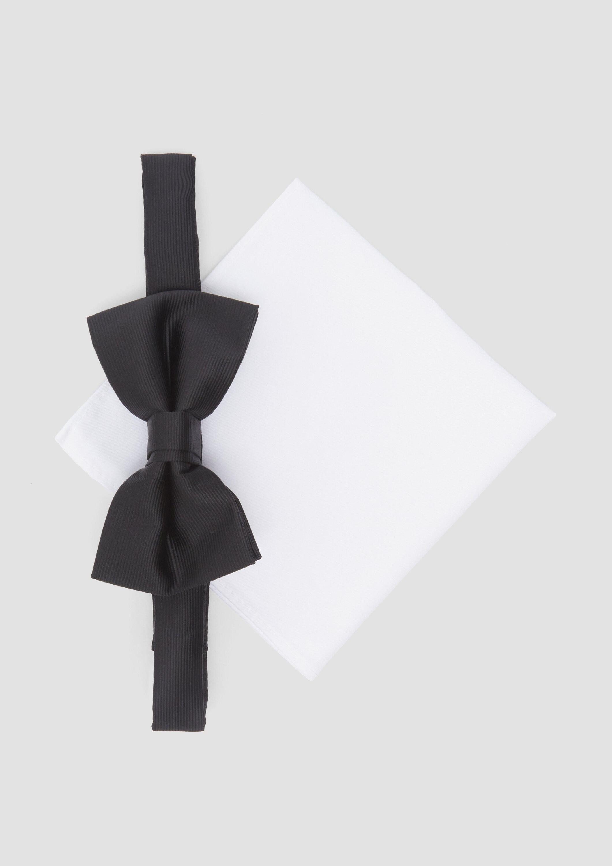 s.Oliver Fliege Krawatte Elegantes Set aus Fliege und Einstecktuch