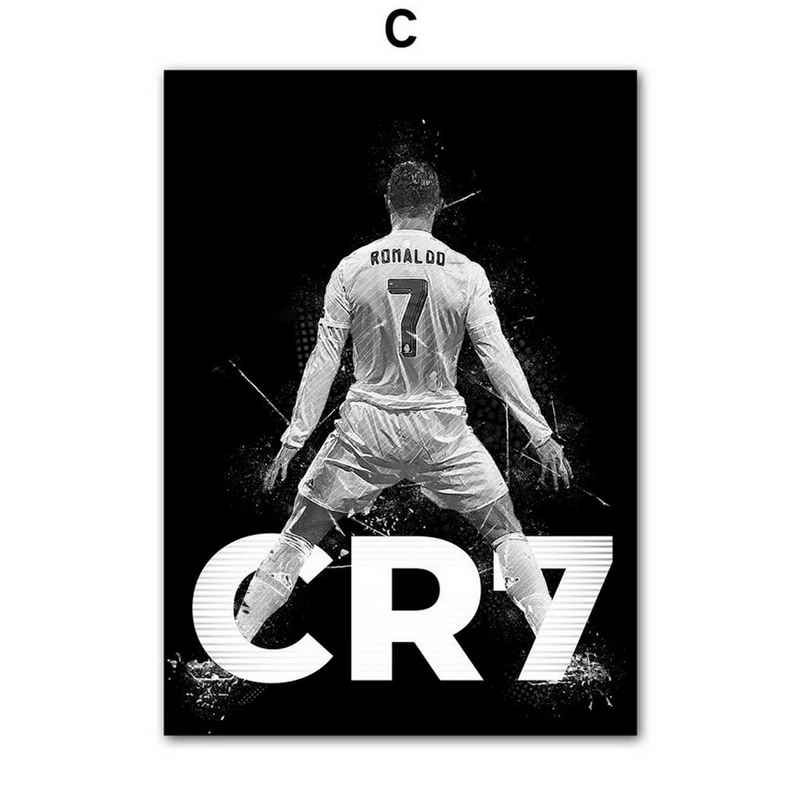 TPFLiving Kunstdruck (OHNE RAHMEN) Poster - Leinwand - Wandbild, Berühmte Fußballspieler - Christiano Ronaldo (Leinwand Wohnzimmer, Leinwand Bilder, Kunstdruck), Leinwandbild bunt - Größe 10x15cm