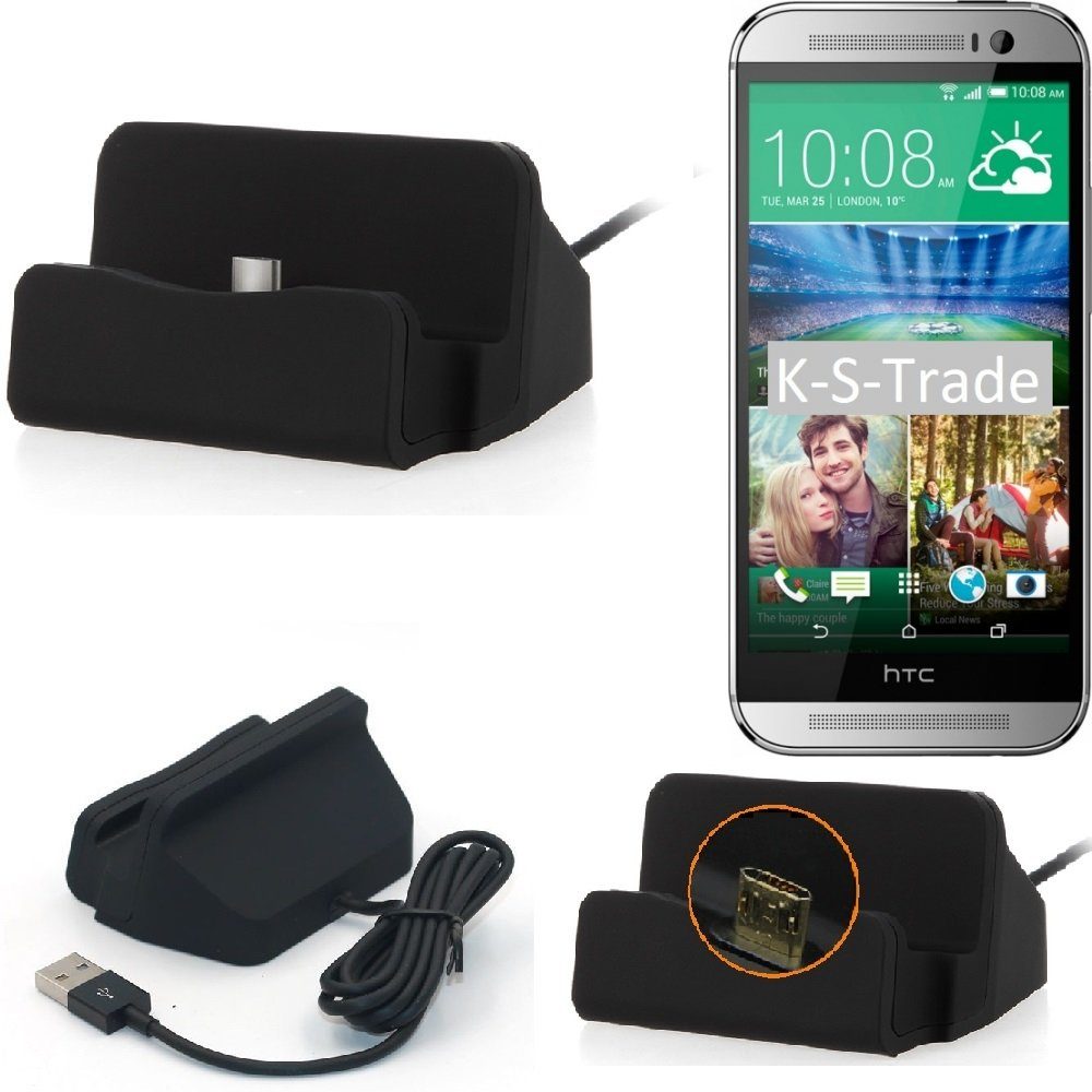 K-S-Trade Smartphone-Dockingstation für HTC One (M8), Dockingstation  Docking Station Micro USB Tisch Lade Dock Ladegerät