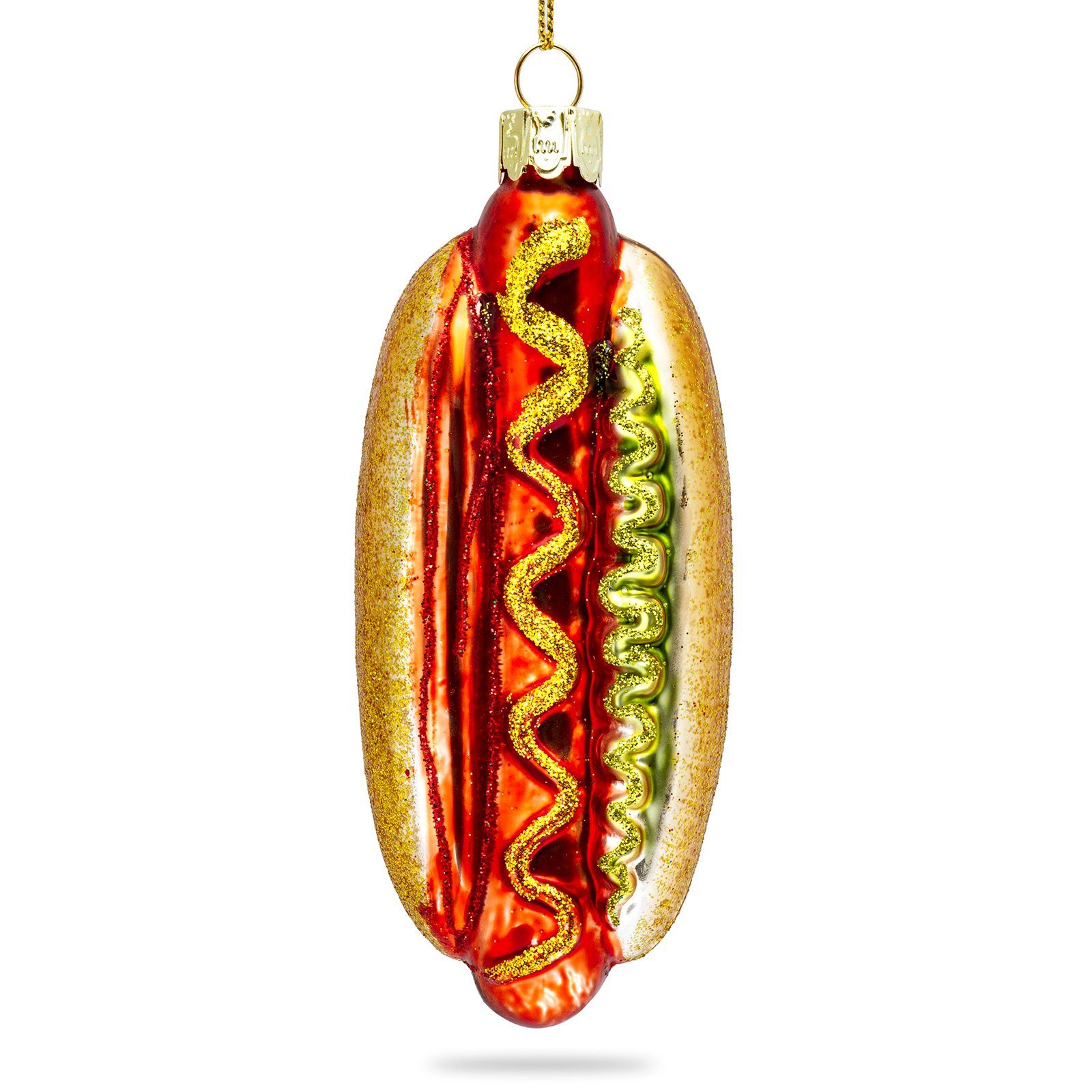 Christbaumschmuck SIKORA BS468 Hotdog Christbaumschmuck Glas Figur Weihnachtsbaum Anhänger