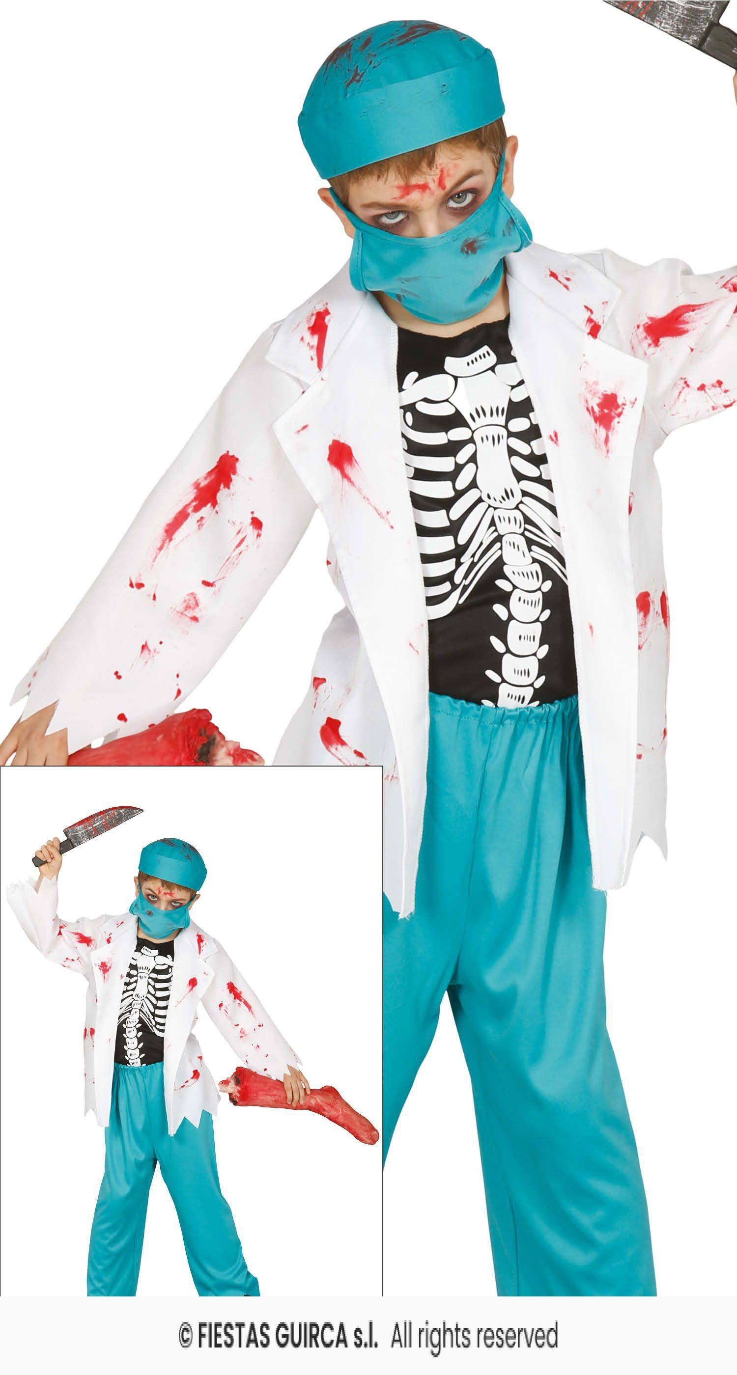 Fiestas Guirca Zombie-Kostüm Kostüm Kid Zombie Chirurg 10-12J.