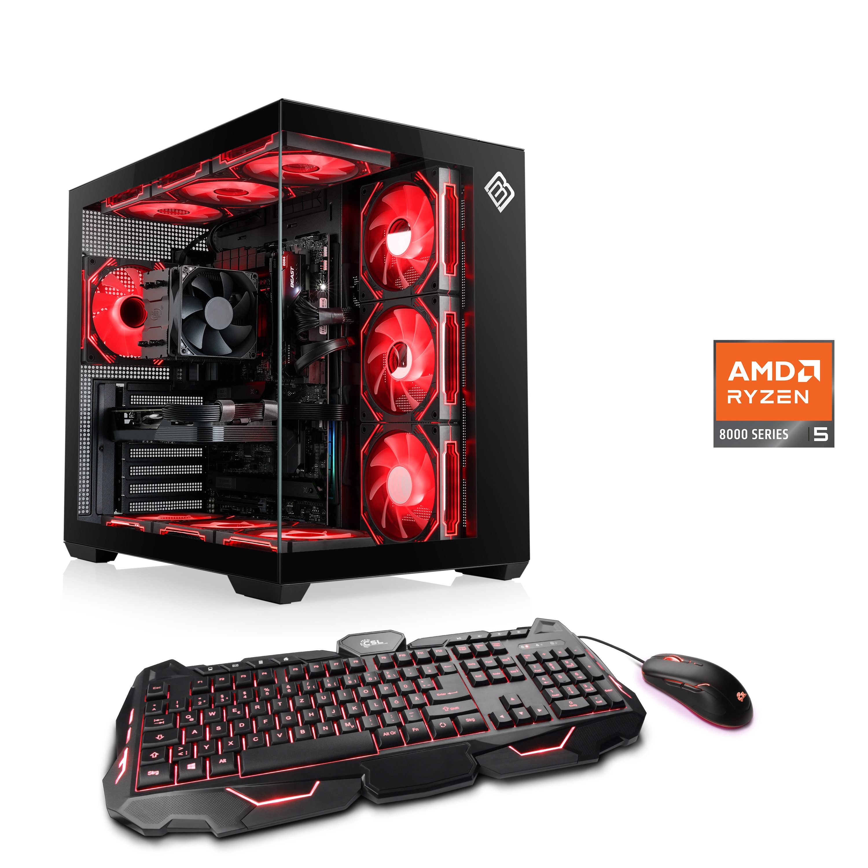 CSL Vitrum Advanced V24487 PC (AMD Ryzen 5 8400F, NVIDIA GeForce RTX 5070, 16 GB RAM, 500 GB SSD, Luftkühlung)