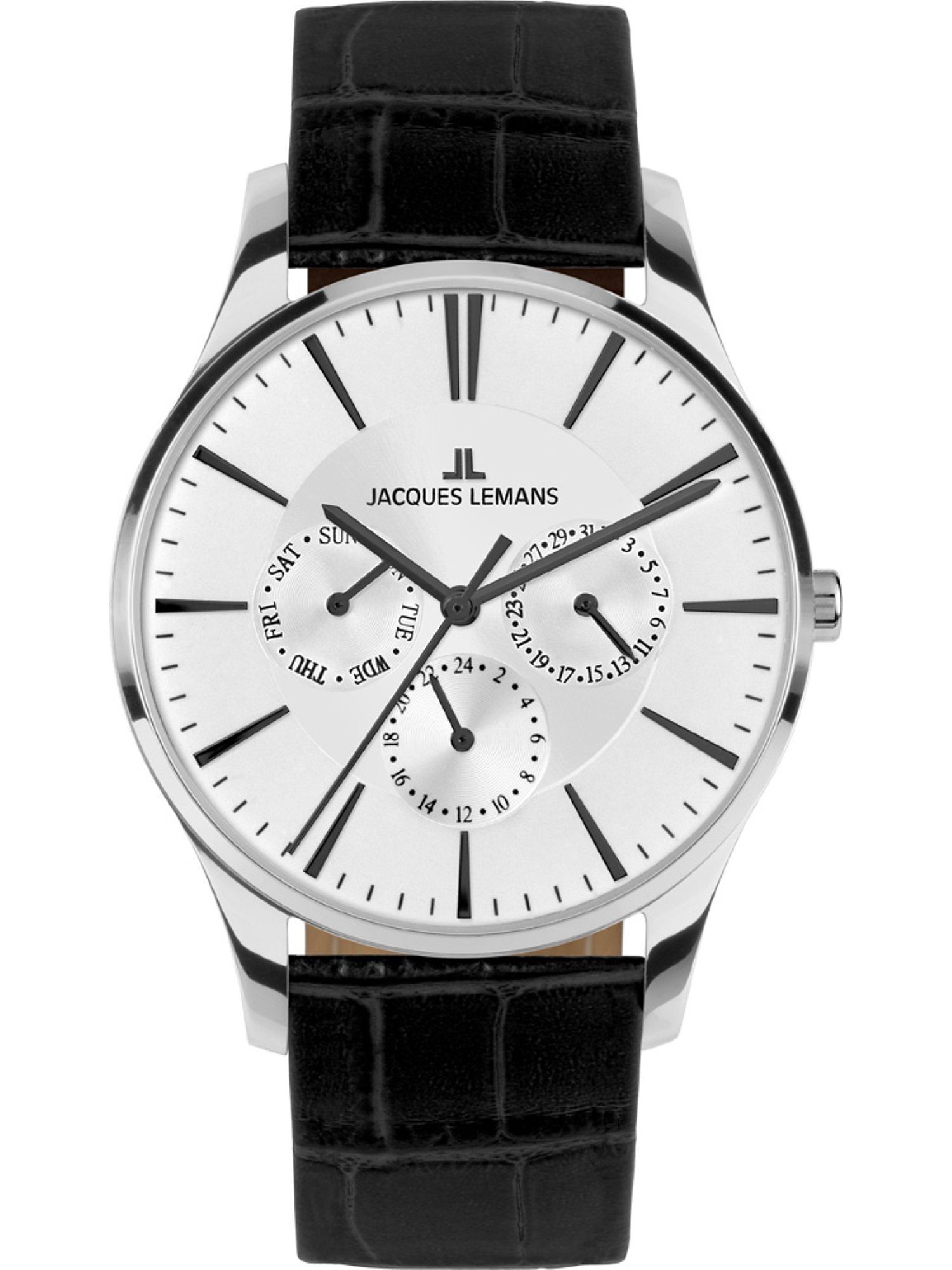 Jacques Lemans Quarzuhr Jacques Lemans Unisex-Uhren Analog Quarz, Klassikuhr schwarz/weiß