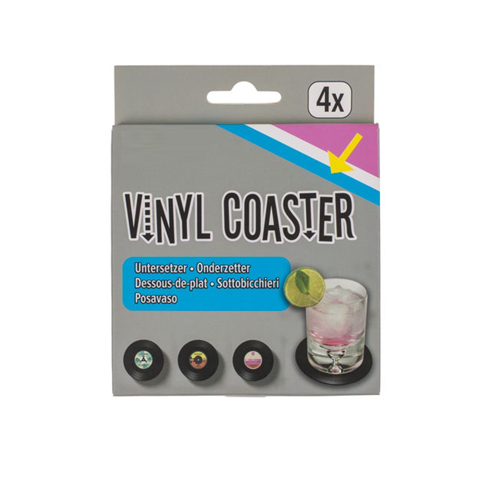HAC24 Glasuntersetzer Glas Untersetzer Vinyl Schallplatten Rund Tischuntersetzer, Set, 8-tlg., Ø 11 cm – Bild 3 von 3
