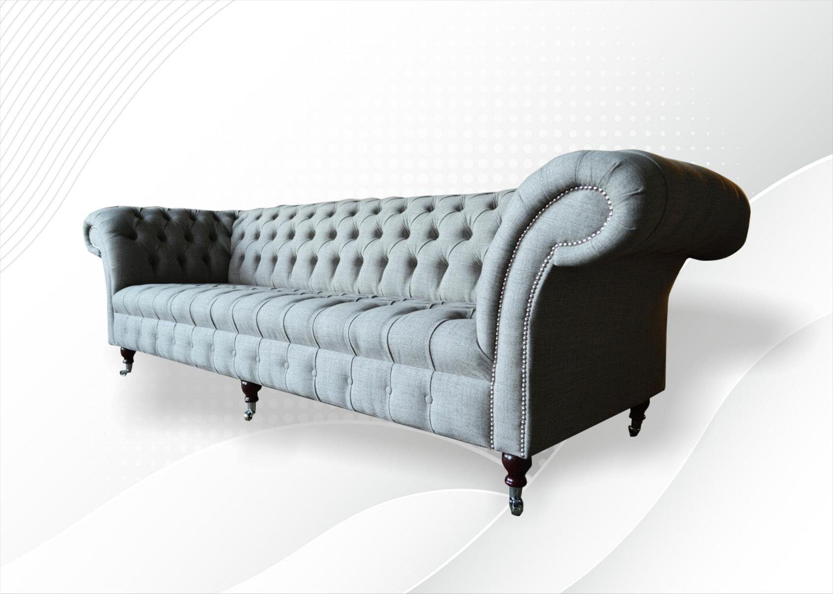 JVmoebel Sofa xxl Big Sofa Couch Chesterfield 265cm Polster Sofas 4 Sitzer Textil, Made in Europe