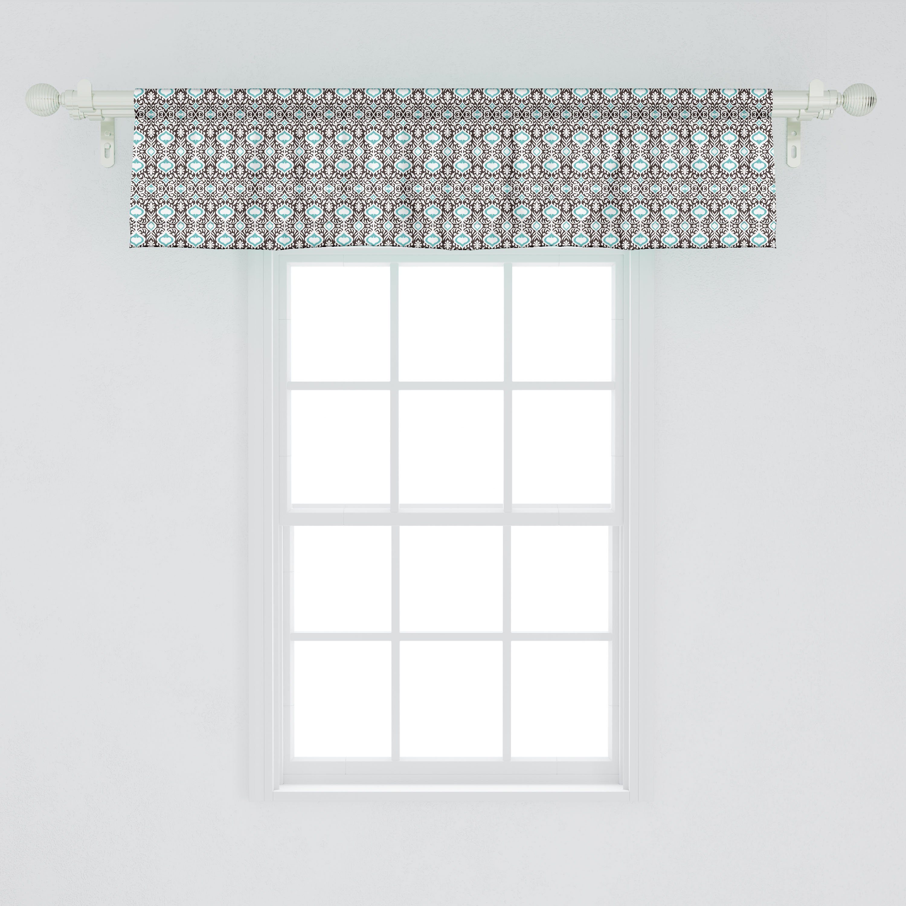 Microfaser, mit Volant Dekor Küche Schlafzimmer für orientalisch Vorhang Abakuhaus, Eastern Flourishes Stangentasche, Scheibengardine Kurven