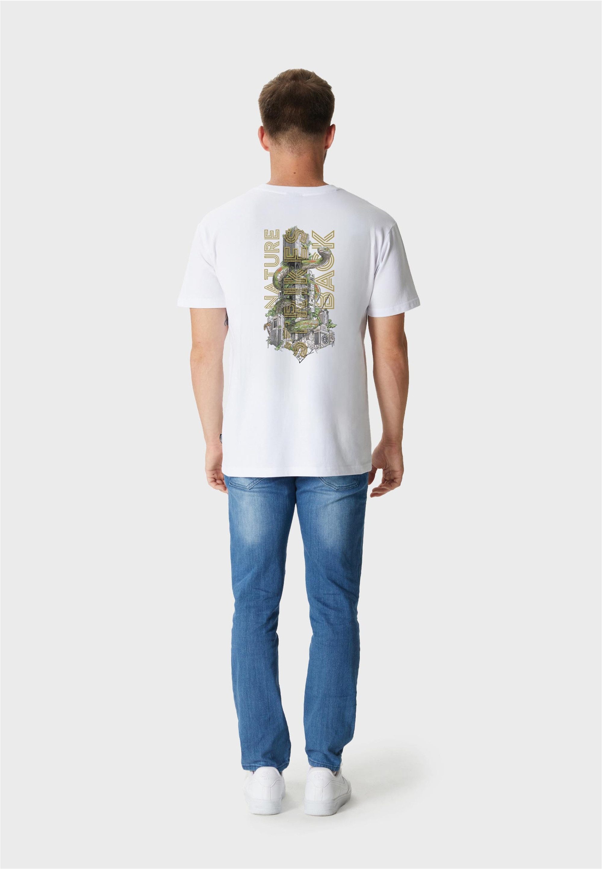 Oldskull T-Shirt Wrldvibe Nature Strikes Back Graphic mit modernem Motivpri günstig online kaufen