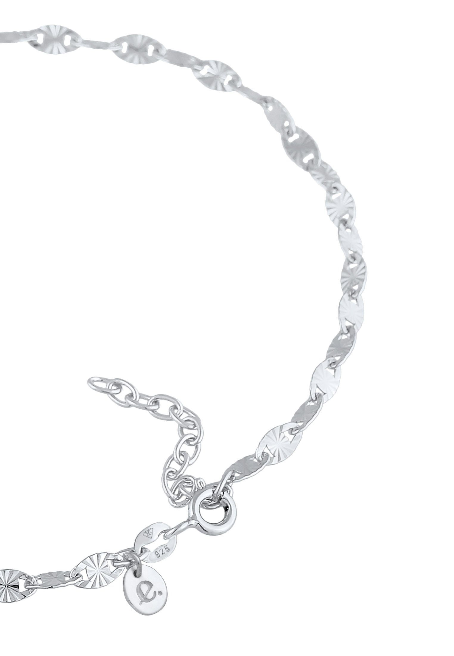 Elli Premium Fußkette Stern Look Plättchen Vintage Design 925 Silber, Geo