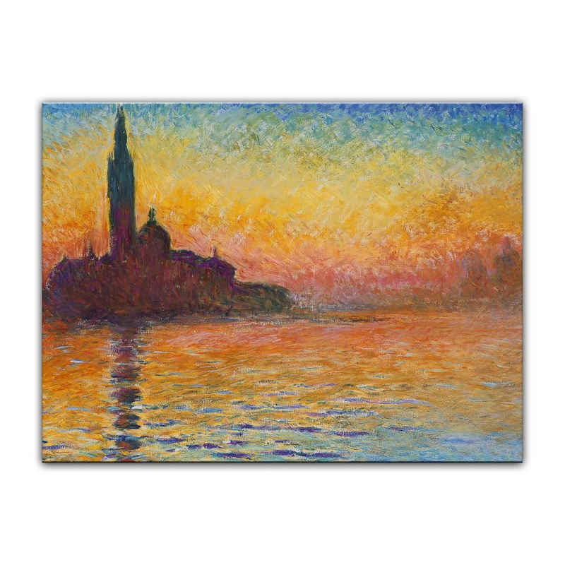 Bilderdepot24 Leinwandbild Alte Meister - Claude Monet - San Giorgio Maggiore in der Dämmerung, Landschaften