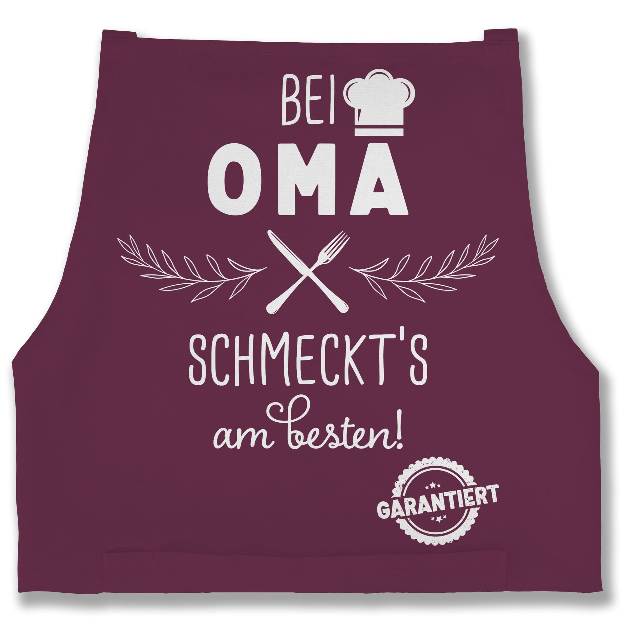 Shirtracer Kochschürze Kochschürze bei Oma schmeckts am Besten I Omi Küchenschürze Geschenk O, (1-tlg), Kochschürze Damen Frauen