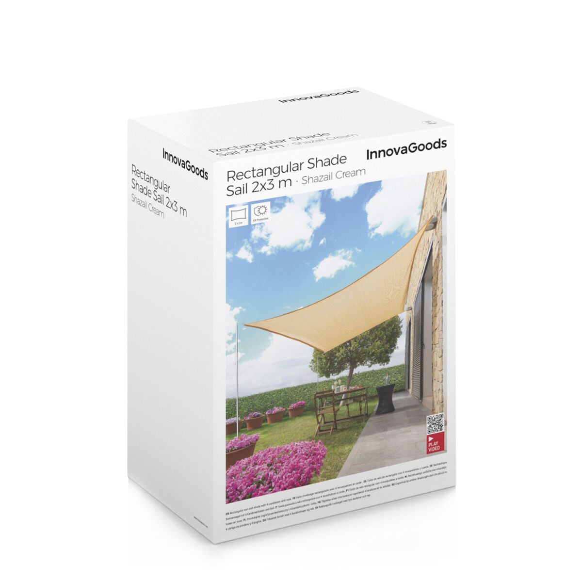 InnovaGoods Sonnensegel Beige Innovagoods Rechteckiges Sonnensegel Shazail InnovaGoods 2x3 m