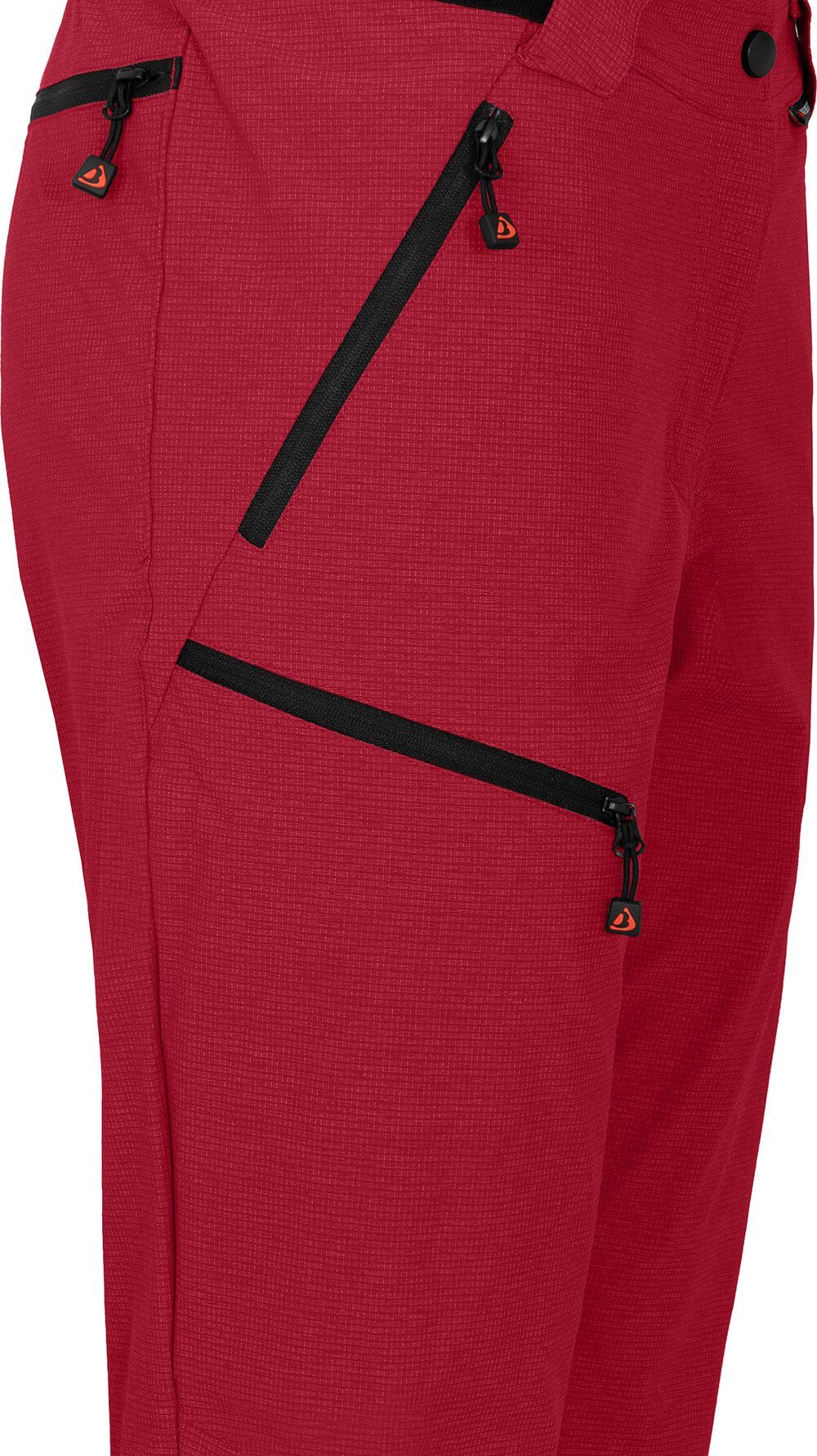 Bergson Outdoorhose PORI Damen Wanderhose, robust, elastisch, Kurzgrößen, rot