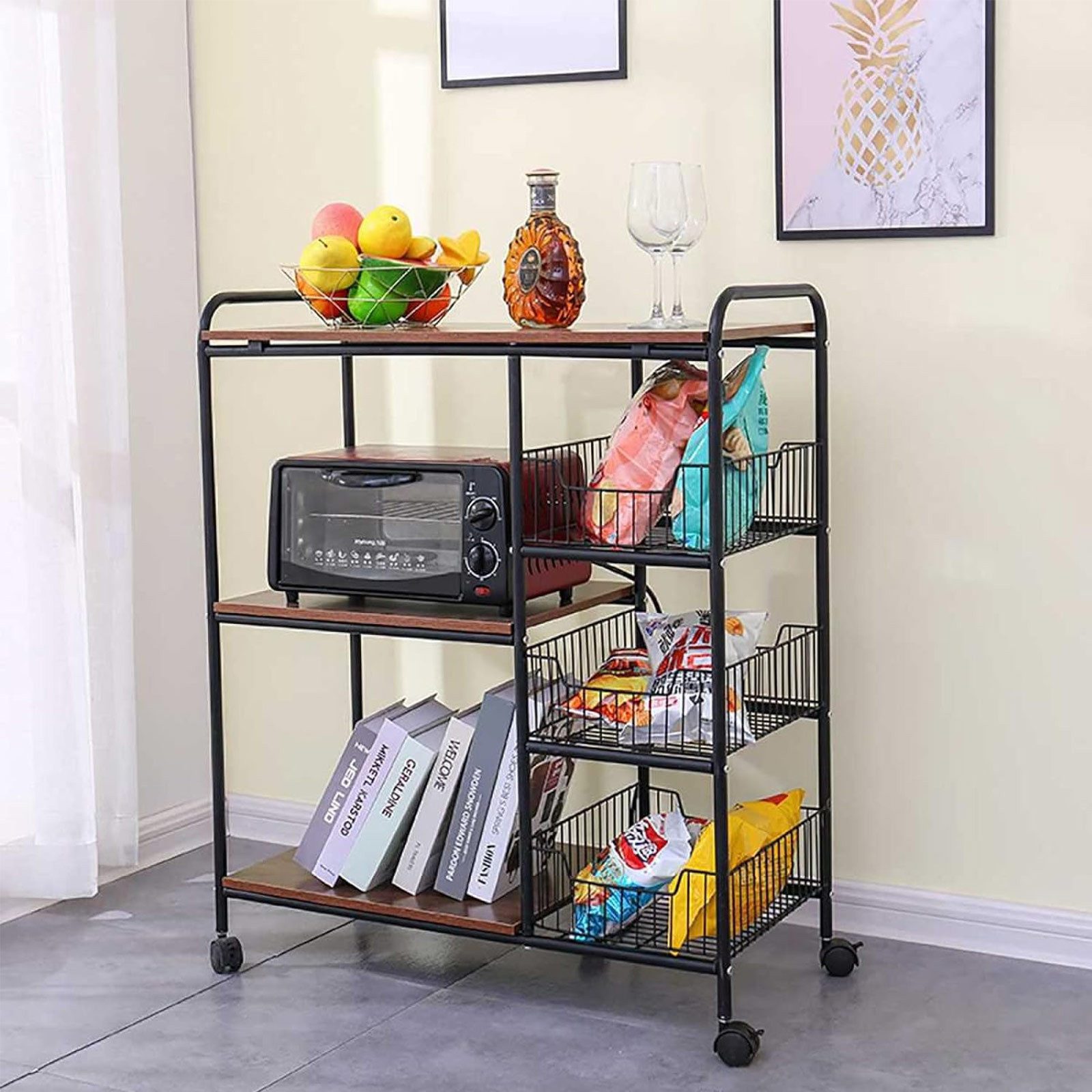 PFCTART Küchenregal Vielseitiges Walnussholz-Aufbewahrungsregal für die Küc günstig online kaufen