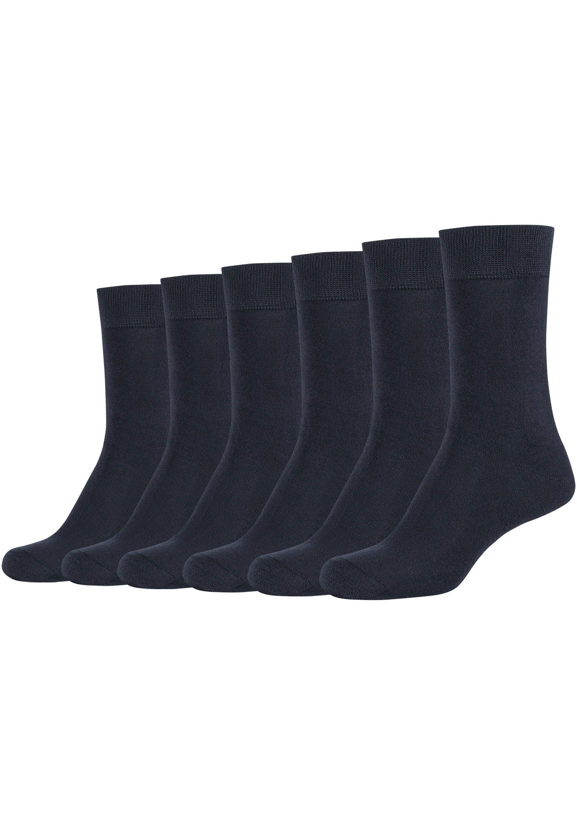Camano Socken (Packung, 6-Paar) Mit hangekettelter Zehennaht dunkelblau