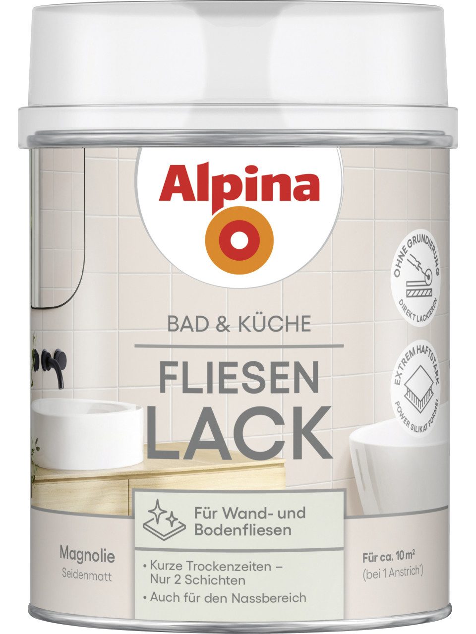 Alpina Fliesenlack Alpina Fliesenlack Bad & Küche 2K magnolie 750 ml