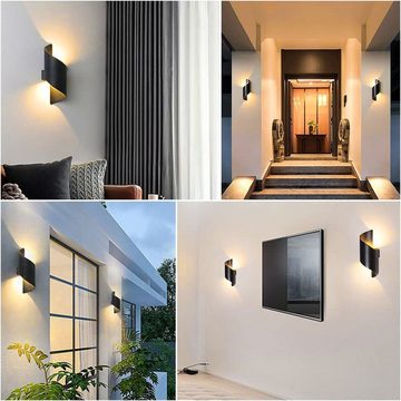 LETGOSPT Wandleuchte 1/2x Spiral LED Wandlampe aus Aluminium, IP65 Wasserdichte, LED fest integriert, Warmweiß, Außenwandleuchte für Garten, Wohnzimmer, Bad, Schlafzimmer