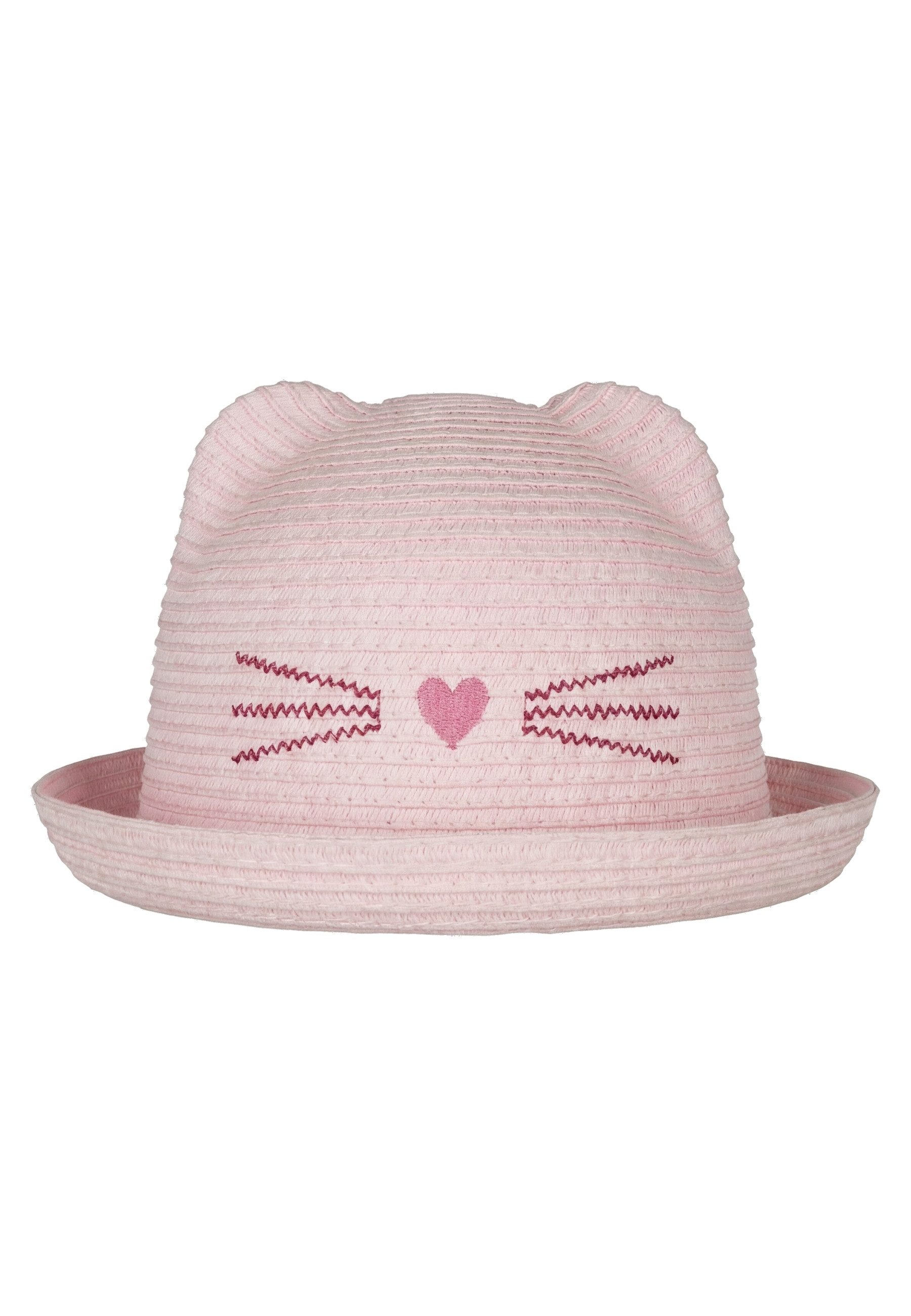 Sterntaler® Sonnenhut 50+ Strohhut Katze (1-St) Leichter, atmungsaktiver Strohhut mit Katzen-Stickerei und Krempe