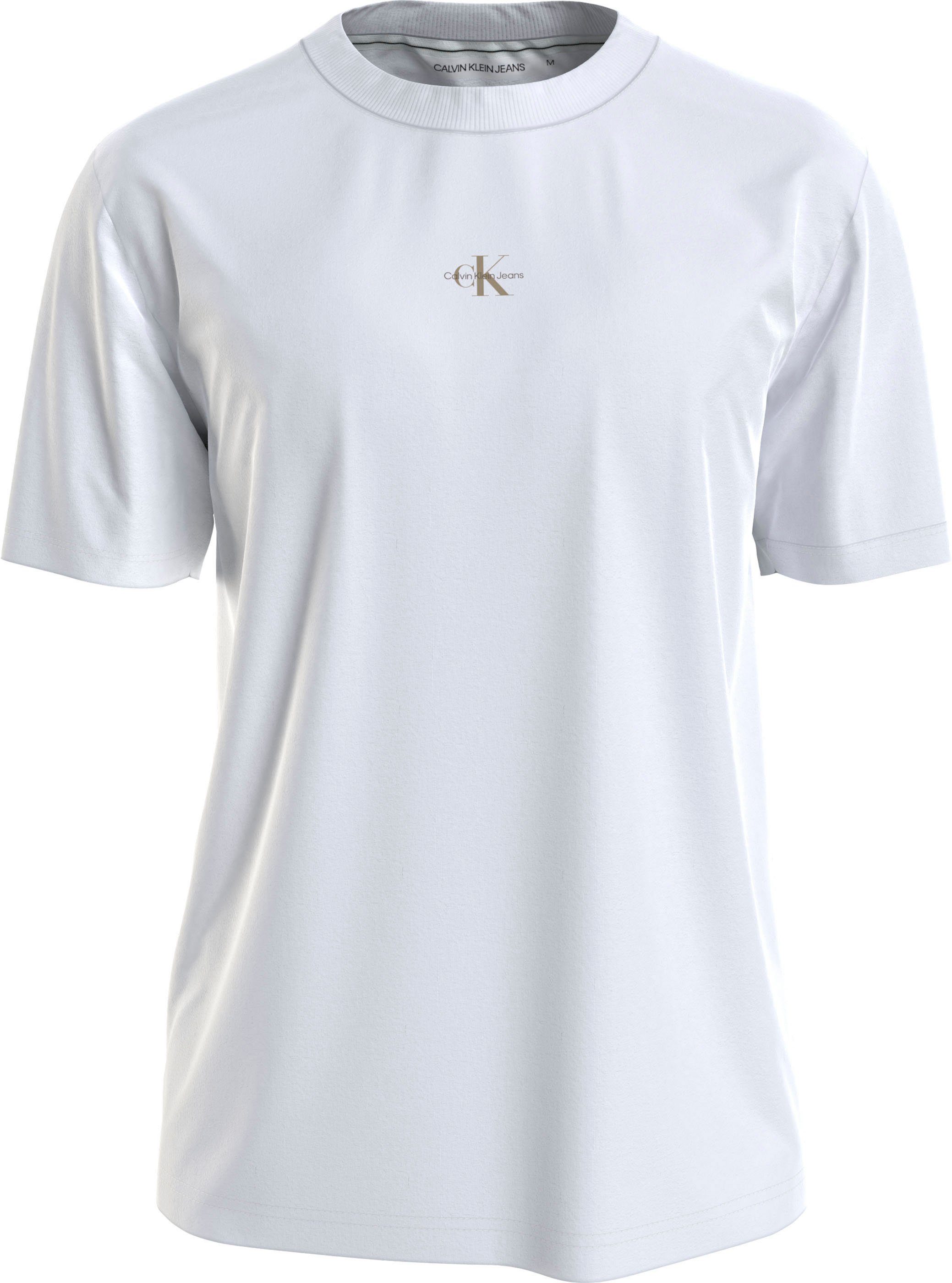 Jeans MONOLOGO kleinem T-Shirt Logo-Druck TEE Klein Bright MICRO White mit Calvin