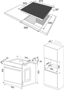 Amica Backofen-Set BOXC 954 000, mit 2-fach-Teleskopauszug, Simple Steam Reinigungsfunktion, großer Timer, Heißluft und XXL Volumen mit 77 Liter