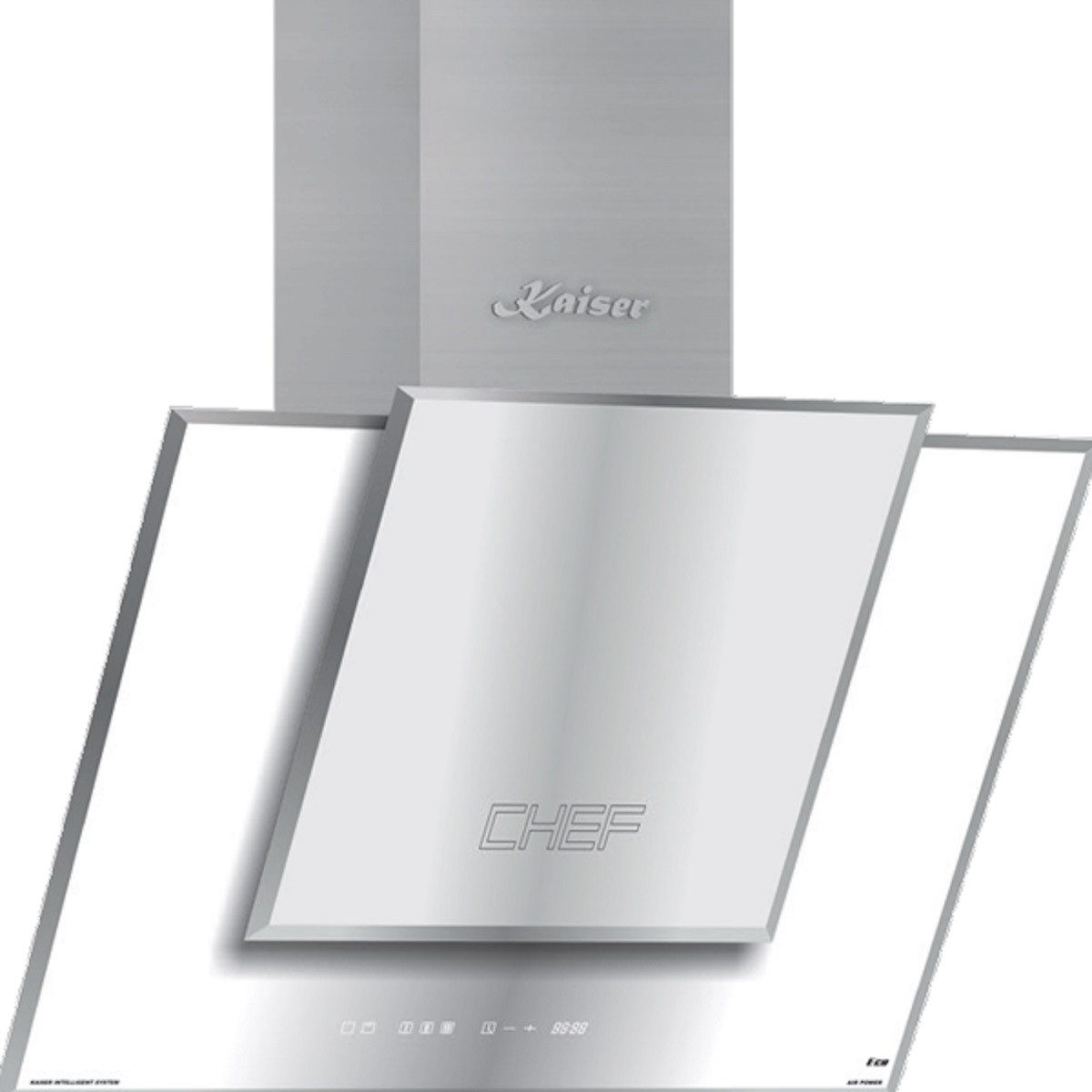 Kaiser Küchengeräte Wandhaube AT 8409 FW ECO,. Dunstabzugshaube 80cm,910m³/h TouchControl AT 8409 FW ECO,. Dunstabzugshaube 80cm,910m³/h TouchControl, Dunstabzugshaube,Weißglas-Edelstahl 80cm,kopffreie,Abluft, Umluft
