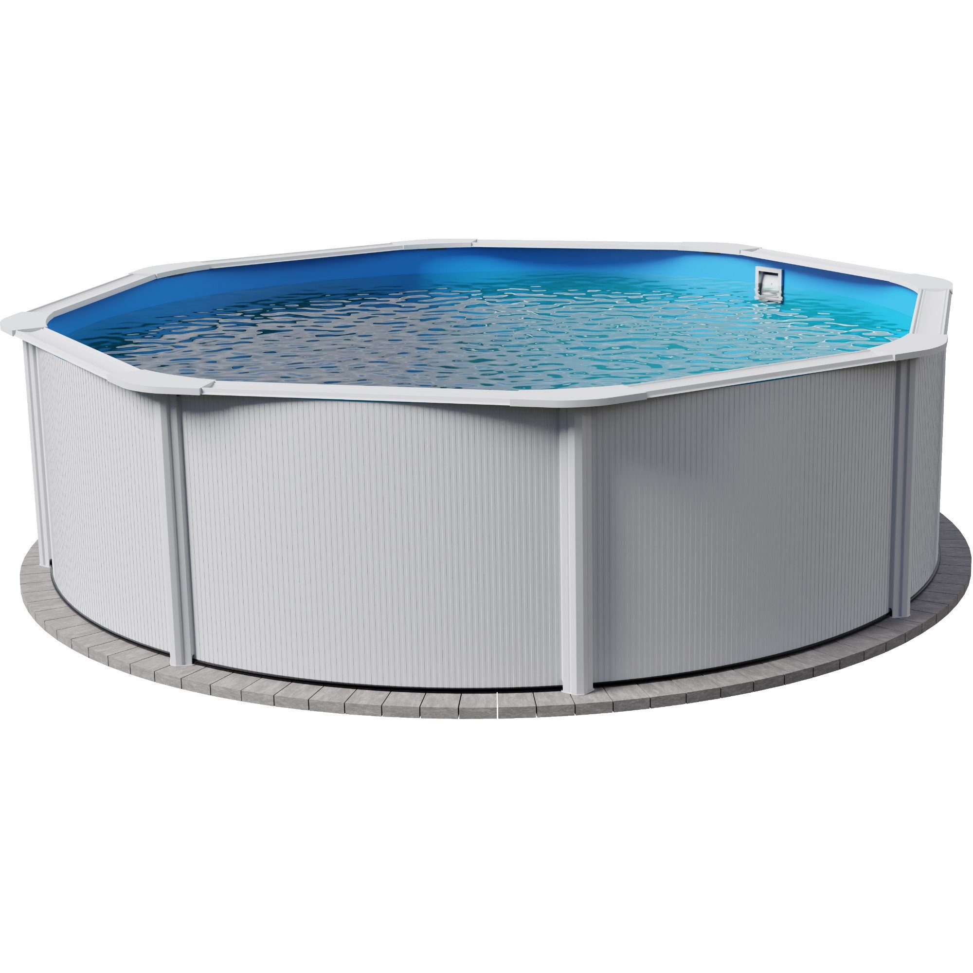 Rundpool Stahlwandpool rund Größe wählbar, 120 cm tief, Sta