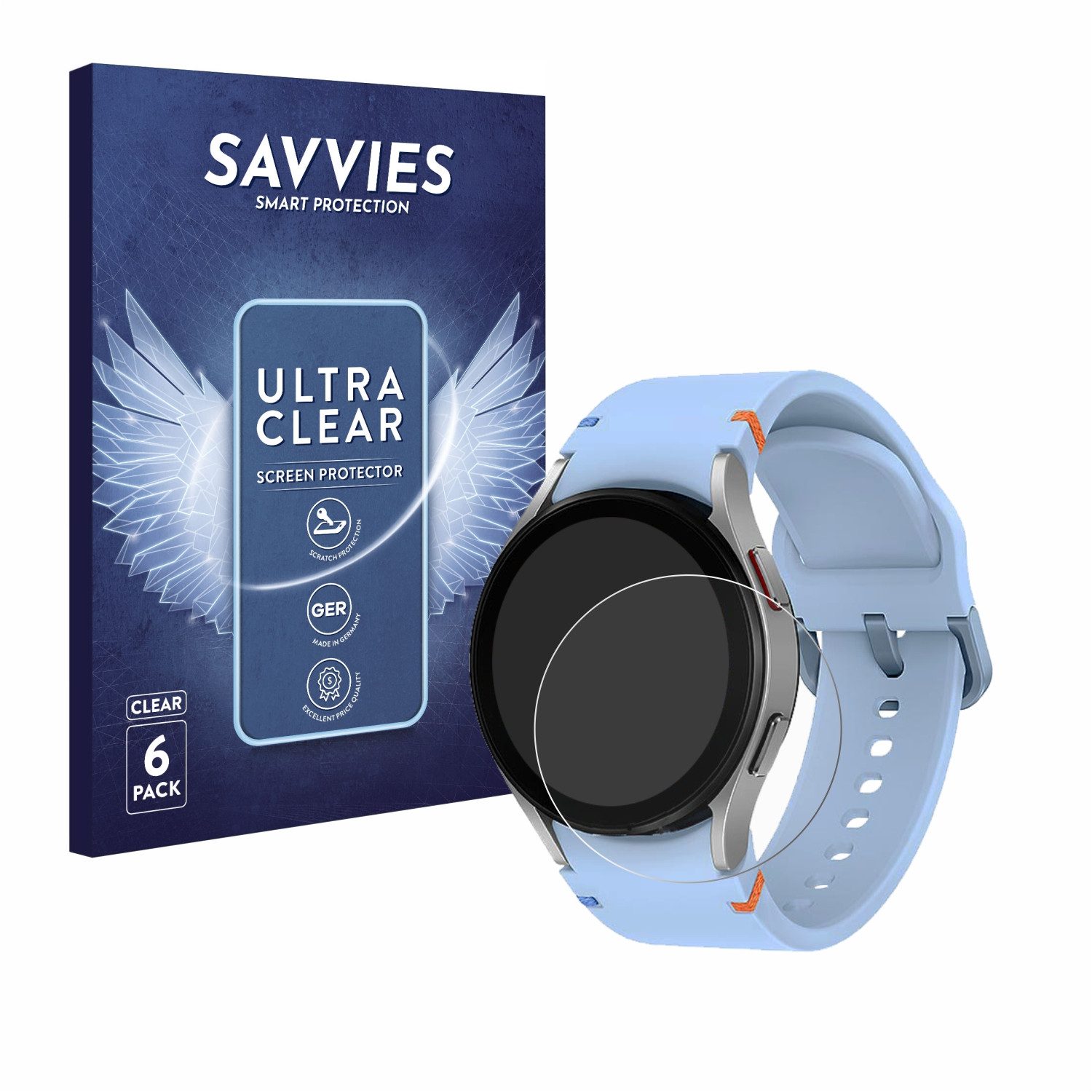 Savvies Displayschutzfolie Schutzfolie für Samsung Galaxy Watch FE, 6 Stück, Displayschutz Schutz Folie Klar Transparent